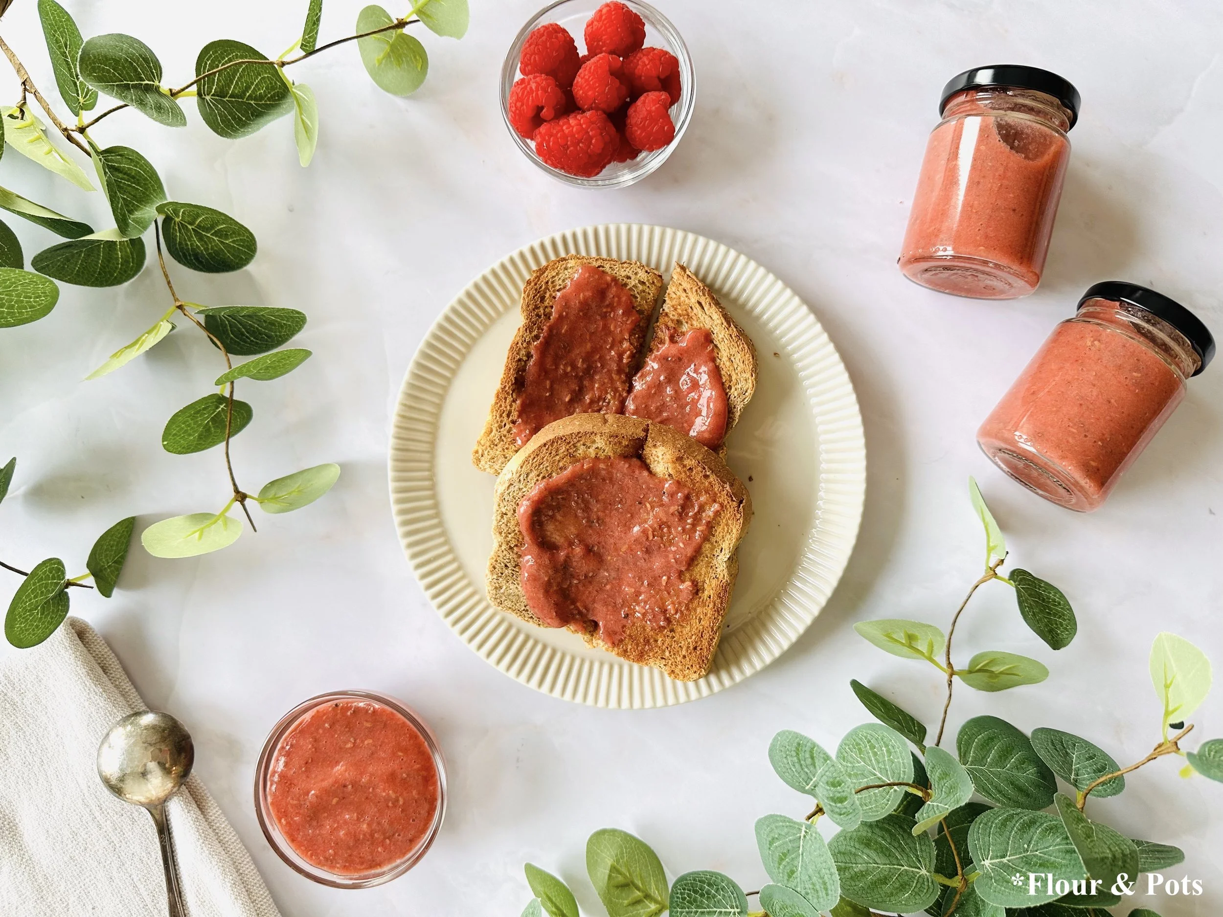Fresh Strawberry Raspberry Chai Jam with Dates