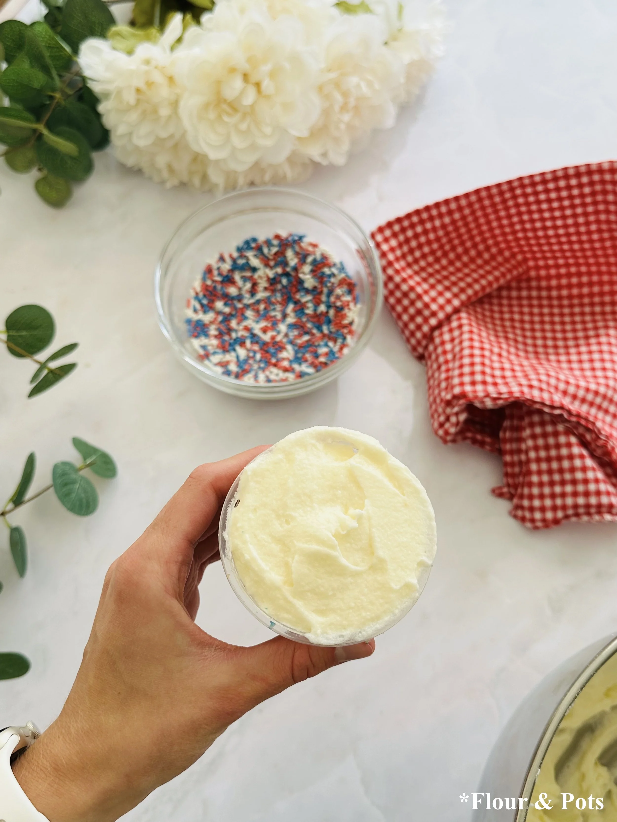 Viral Sprinkle Cakes with just frosting before the sprinkles