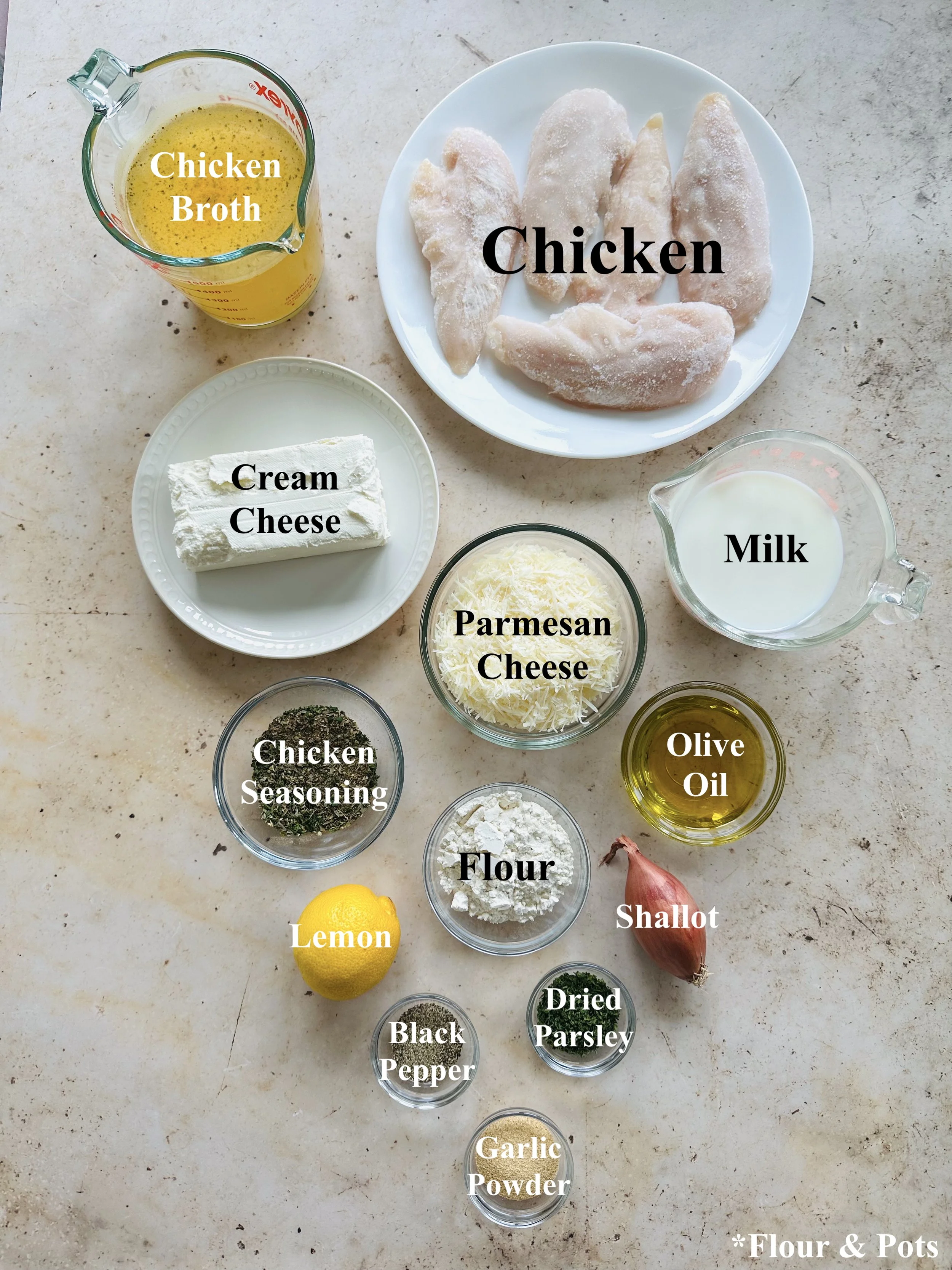 Creamy Garlic Chicken Pasta Ingredients