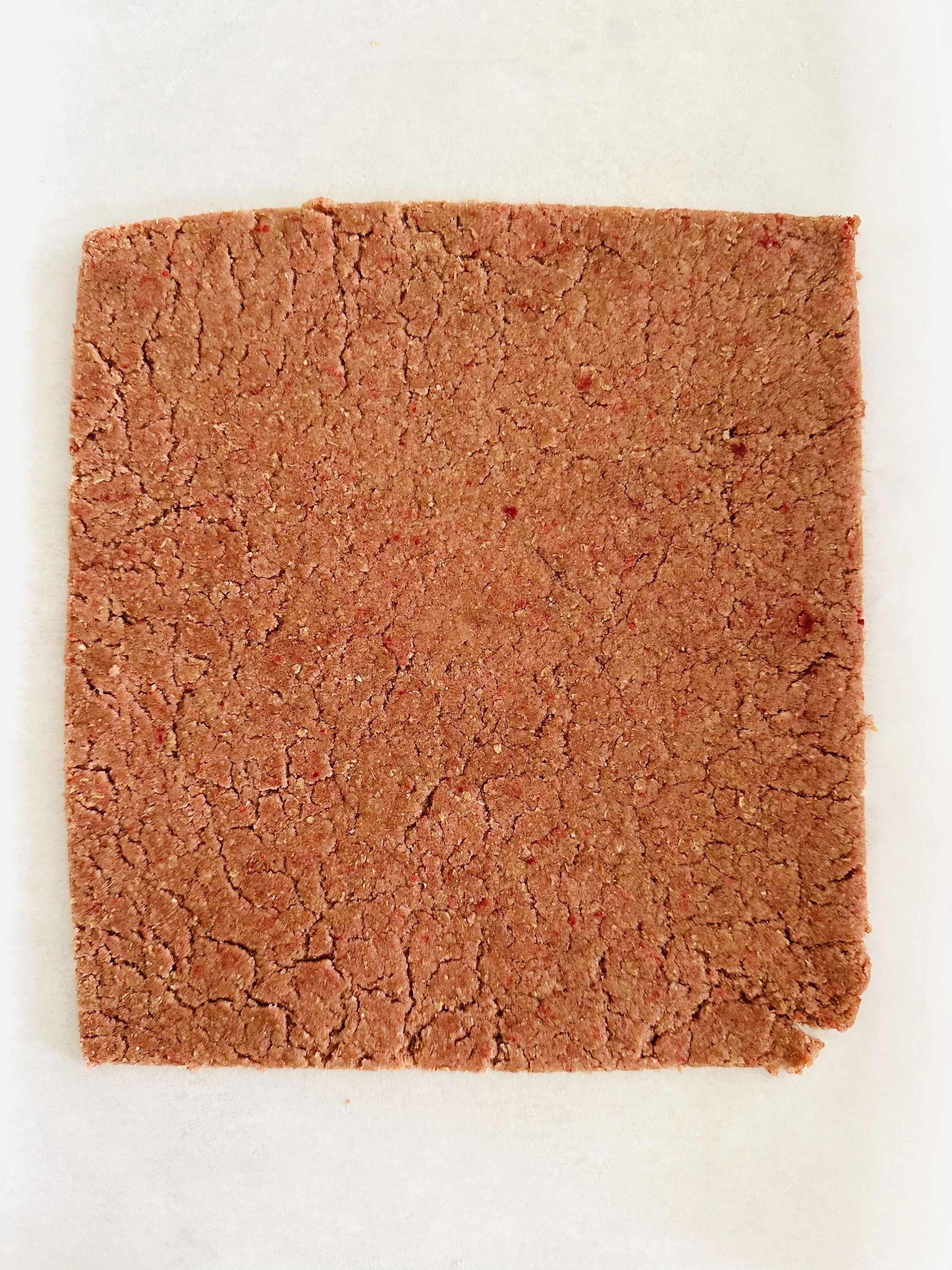 Strawberry Cardamom Homemade Graham Crackers - Dough Rolled Out & Rough Edges Cut Off