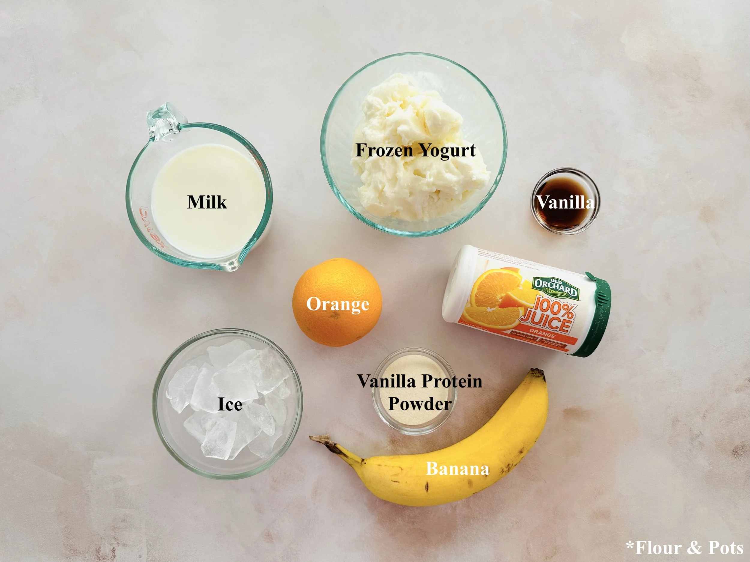 Healthier Orange Dreamsicle Smoothie (Protein Option) - ingredients