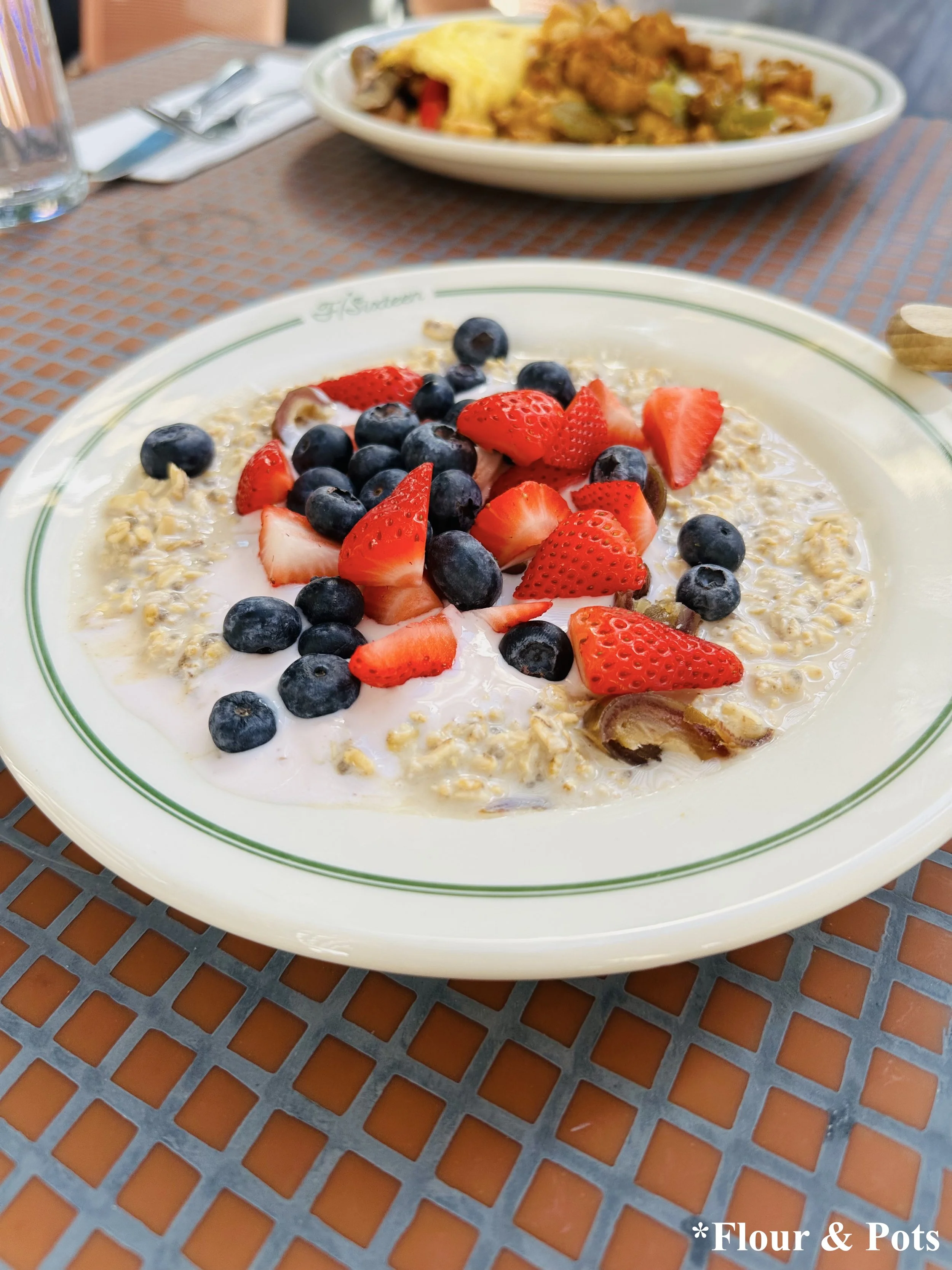F/Sixteen - Neighborhood Diner - Overnight Oats &  smokeshow omelet in the background