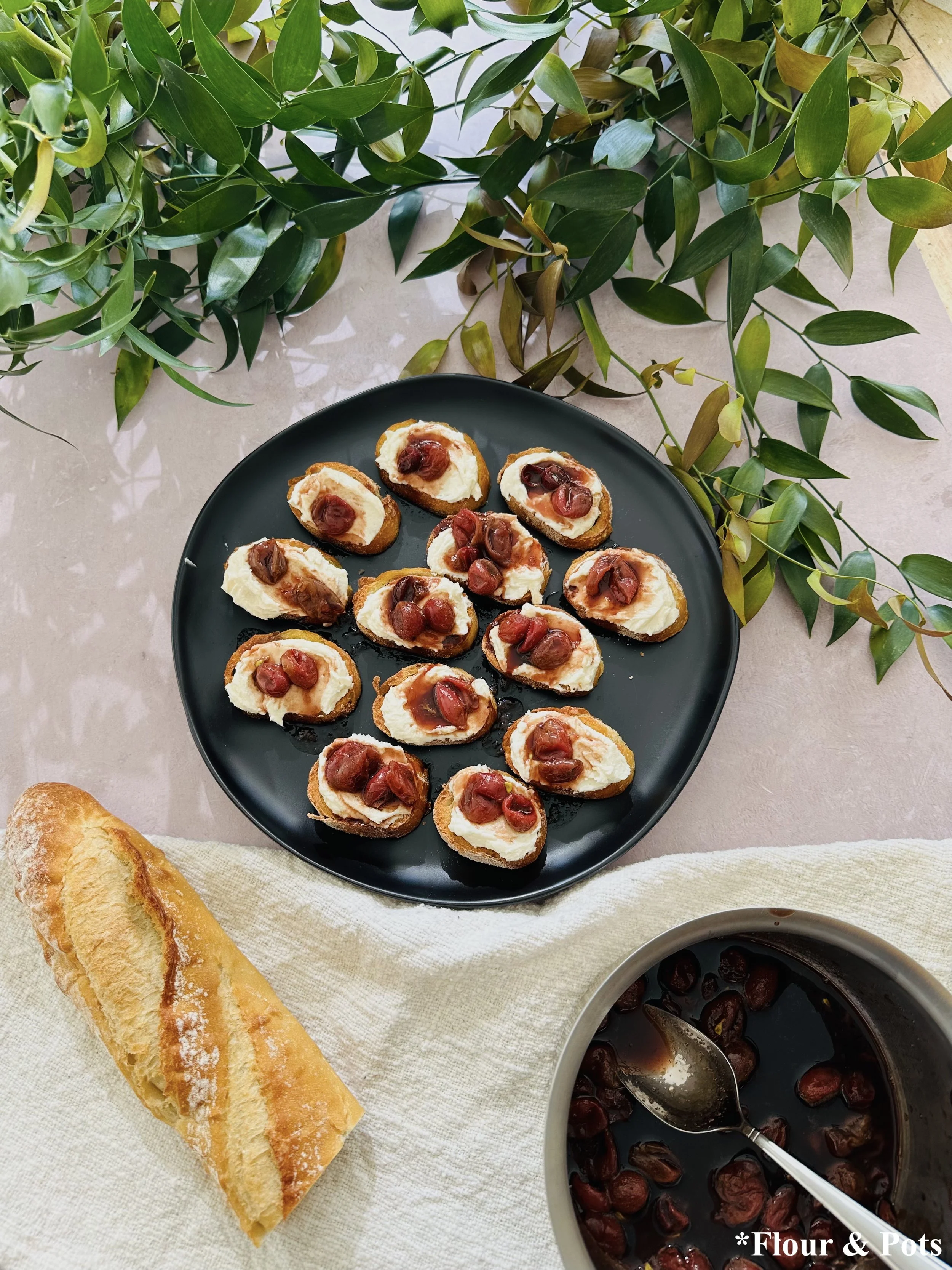 Grape & Goat Cheese Crostinis