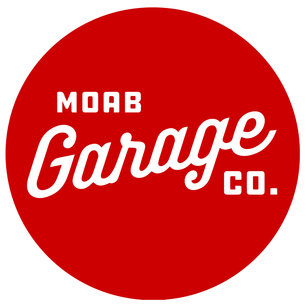 Red circular logo with the black text 'MOB Garage Co.' in stylized font.