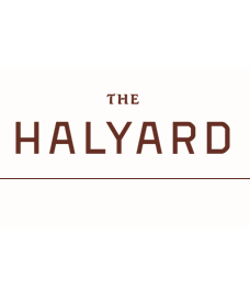 Book cover titled 'The Halyard' with a simple white background and brown text