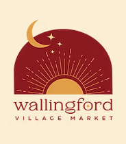 Wallingford Village Market logo with a crescent moon, star, and sunburst design.