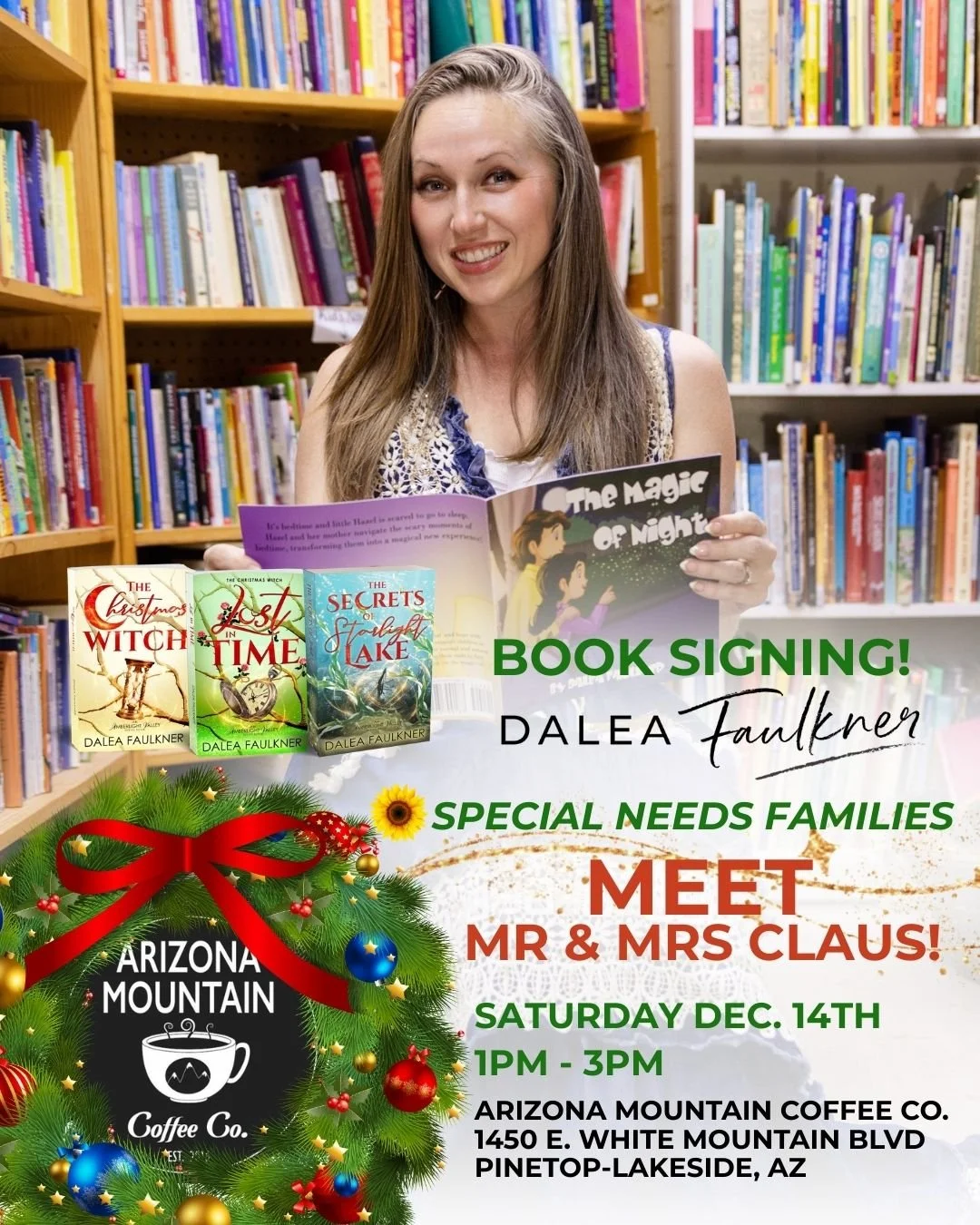 Book Signing &amp; Meet Mr. &amp; Mrs Claus at AZMCC in Pinetop — 🌻 For Special Needs Families 