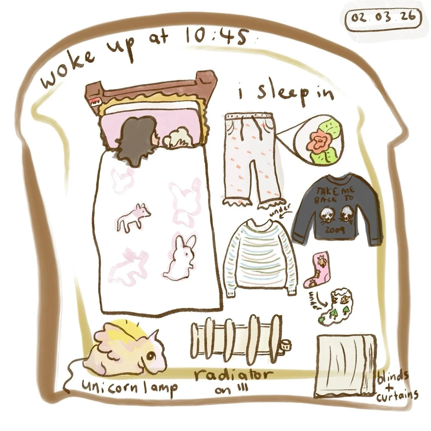 tried to do the 'journal-drawing every hour' art diary trend and immediately forgot everything i'd been doing for the past 3 hours, so just drew how things happened this morning :D 

#artdiary #artjournalling #artjournalpages #cuteartwork #cocoppa_pl