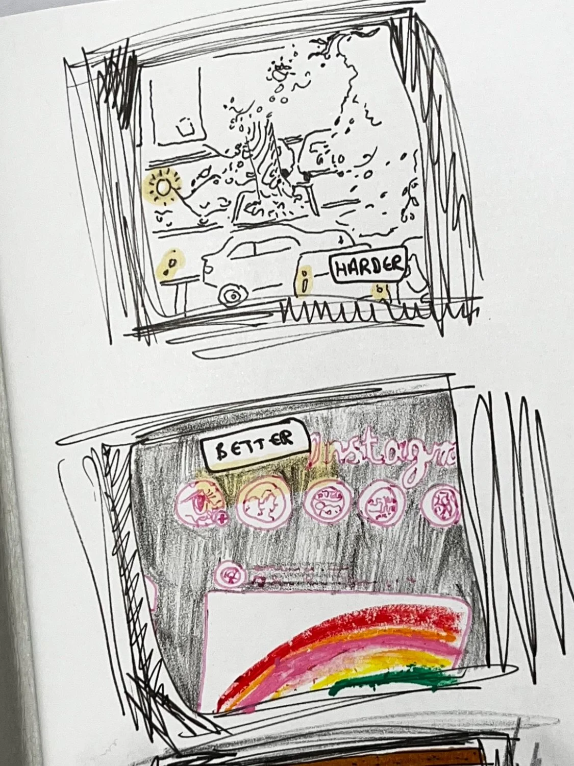 ok i had an idea yesterday evening to draw (&amp; hopefully post) a comic every day of may 2026, to get me less scared of drawing comics &amp; to stop seeing them as this huuuuge thing 
some of them might just be 2 panels but i'm still calling that a