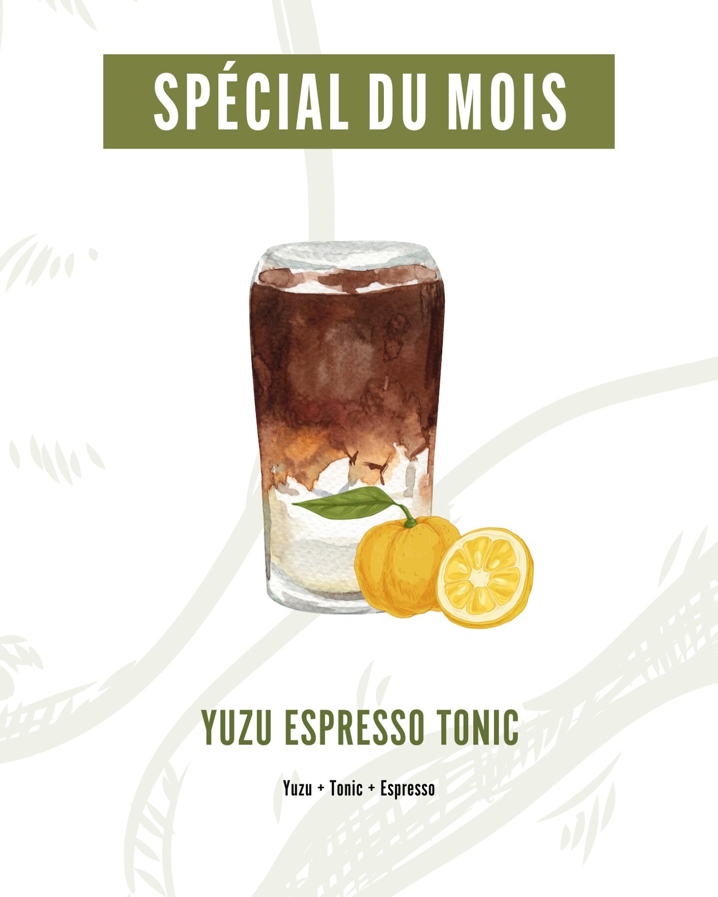 Une dose caf&eacute;in&eacute;e qui vous aidera &agrave; battre cette chaleur 🥹

Le Yuzu c&rsquo;est un agrume japonais au go&ucirc;t vif et parfum&eacute;, un croisement entre le citron, la mandarine et le pamplemousse. Il apporte une touche acidul