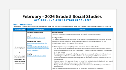 New AB Socials Resources - Grade 5 February — Edwin