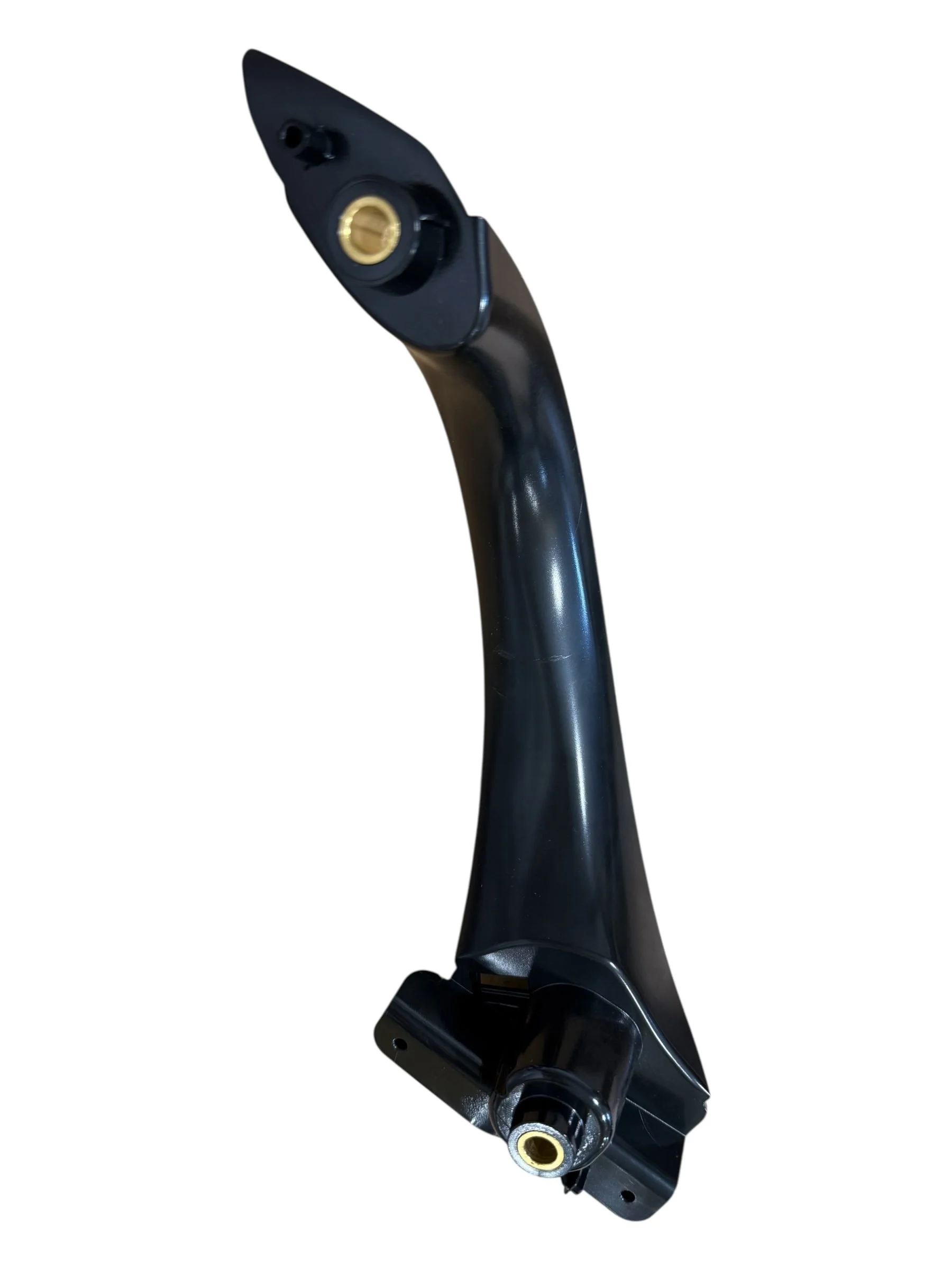 Insert molded hand rail with gas assist molding process
