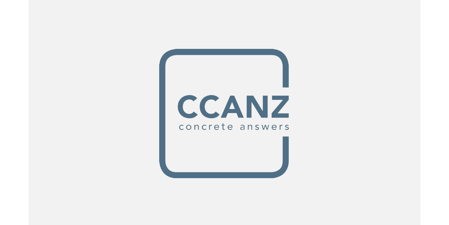 Strata Group Engineers NZ | CCANZ logo with text 'concrete answers' inside a rounded square outline.