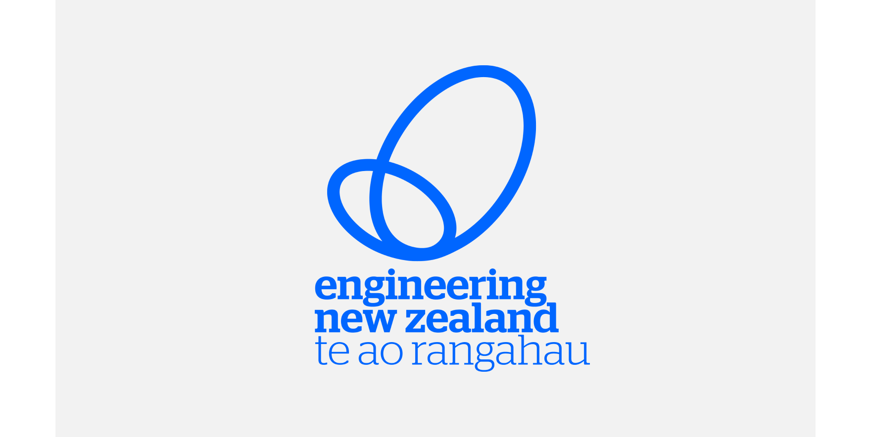 Strata Group Engineers NZ | Logo of Engineering New Zealand with blue intertwined circles and text "engineering new zealand te ao rangahau" in blue.