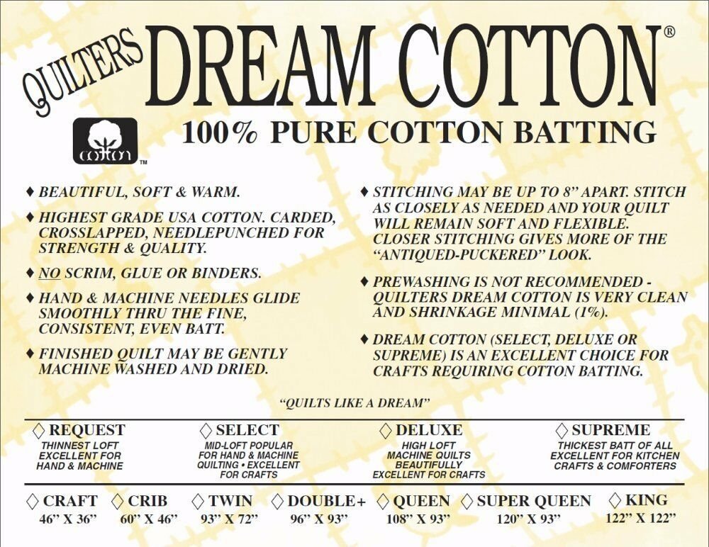 Quilters Dream Cotton Supreme Batting