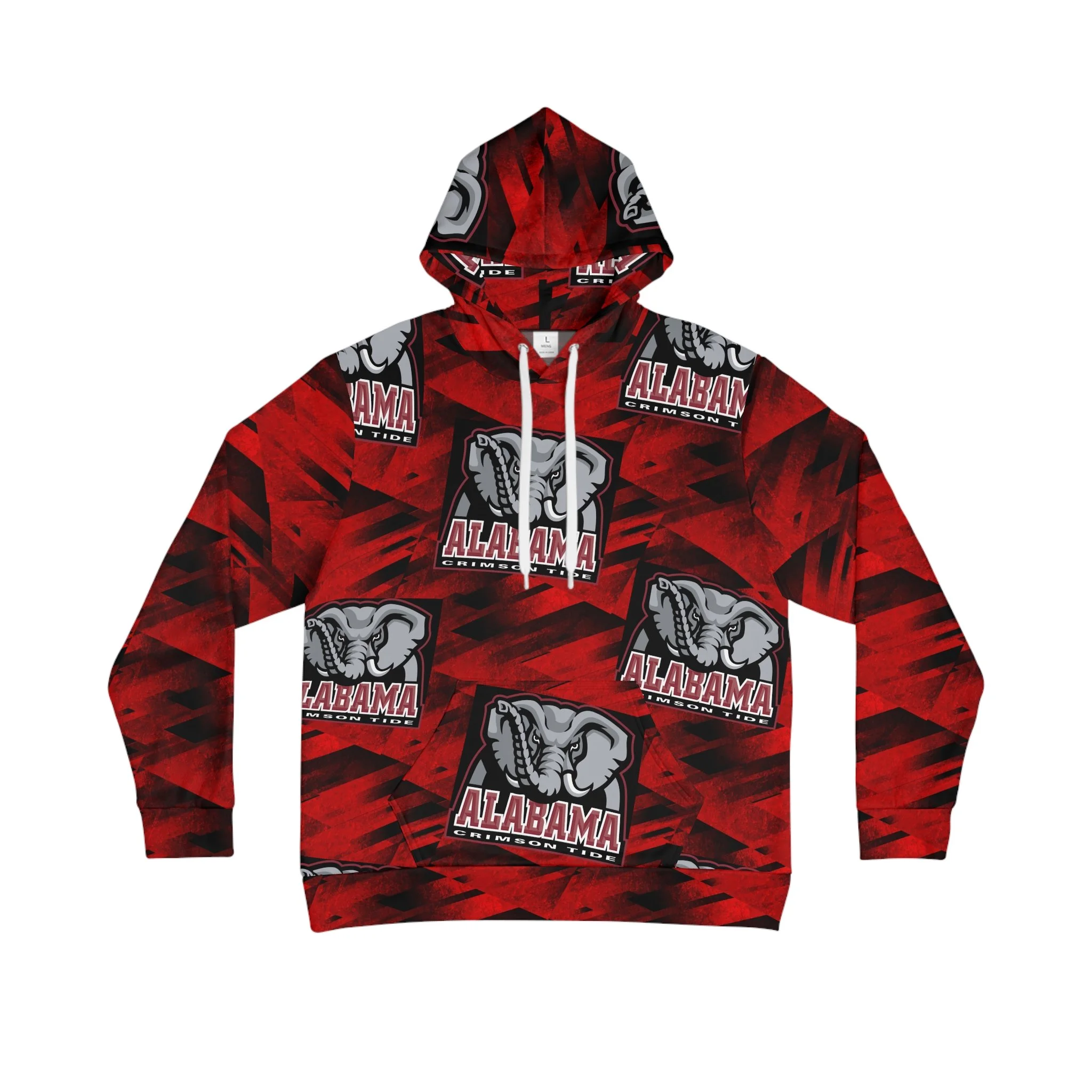 Alabama Crimson Tide All-Over Print Hoodie — Elephant Logo Fan Pullover