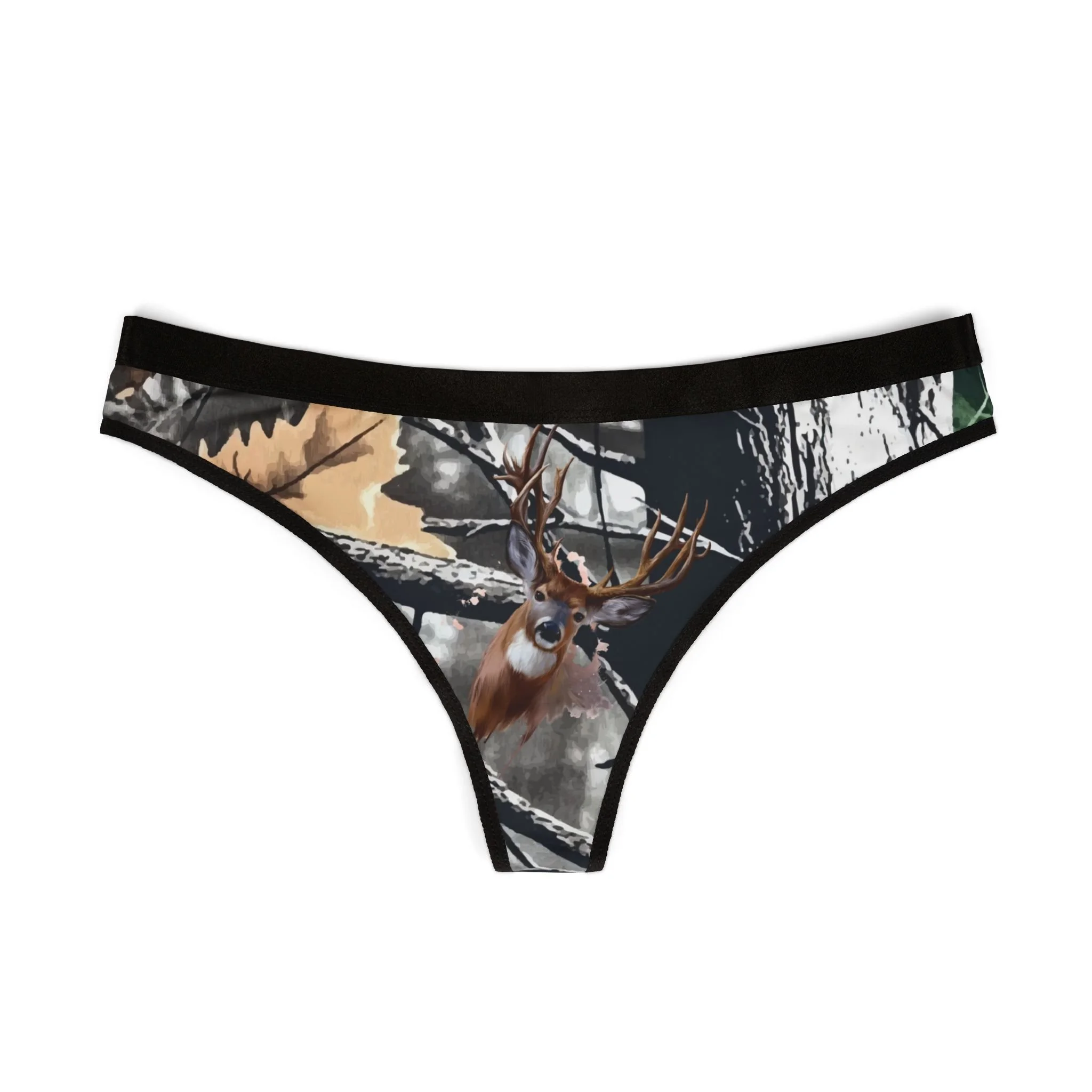 Camo Deer Thong — Hunting Buck Print Intimates