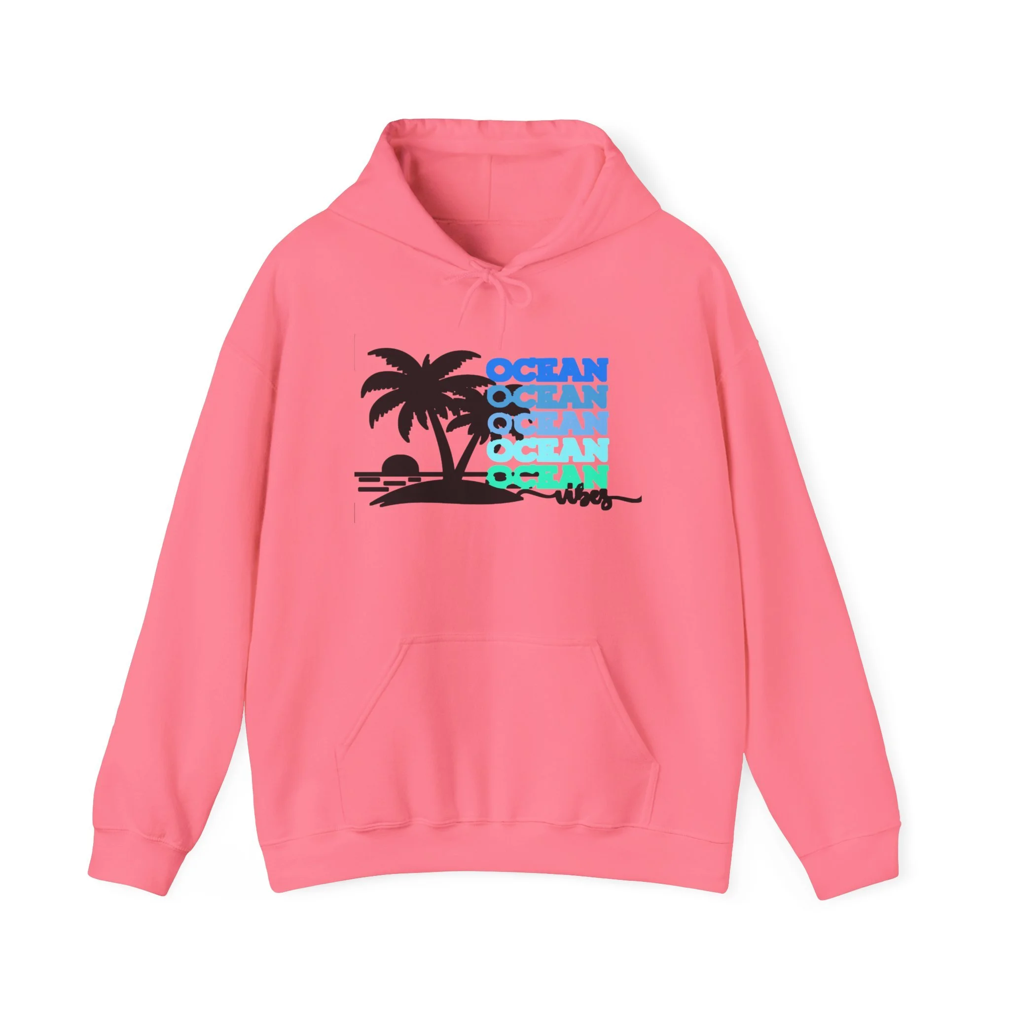 Ocean Vibes Hoodie – Palm Tree Sunset Graphic Sweatshirt