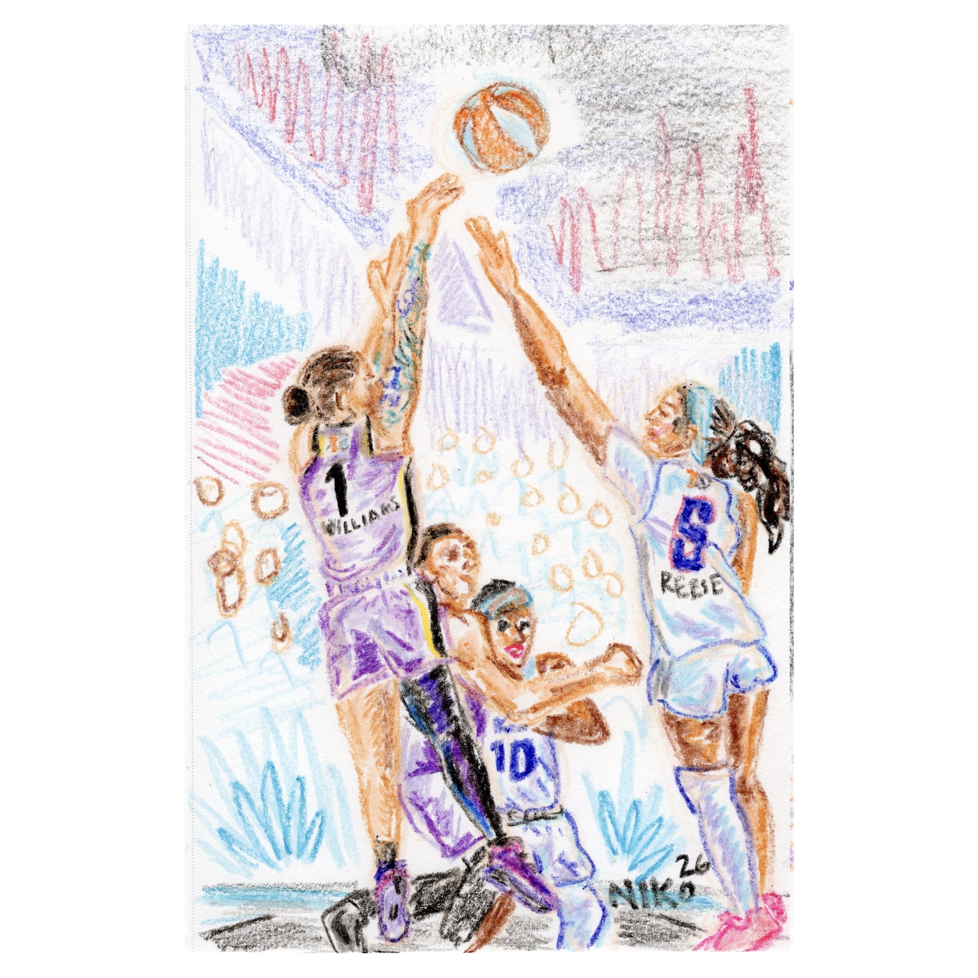 'Gabby Buckets in ATL' Original Framed Crayon Drawing