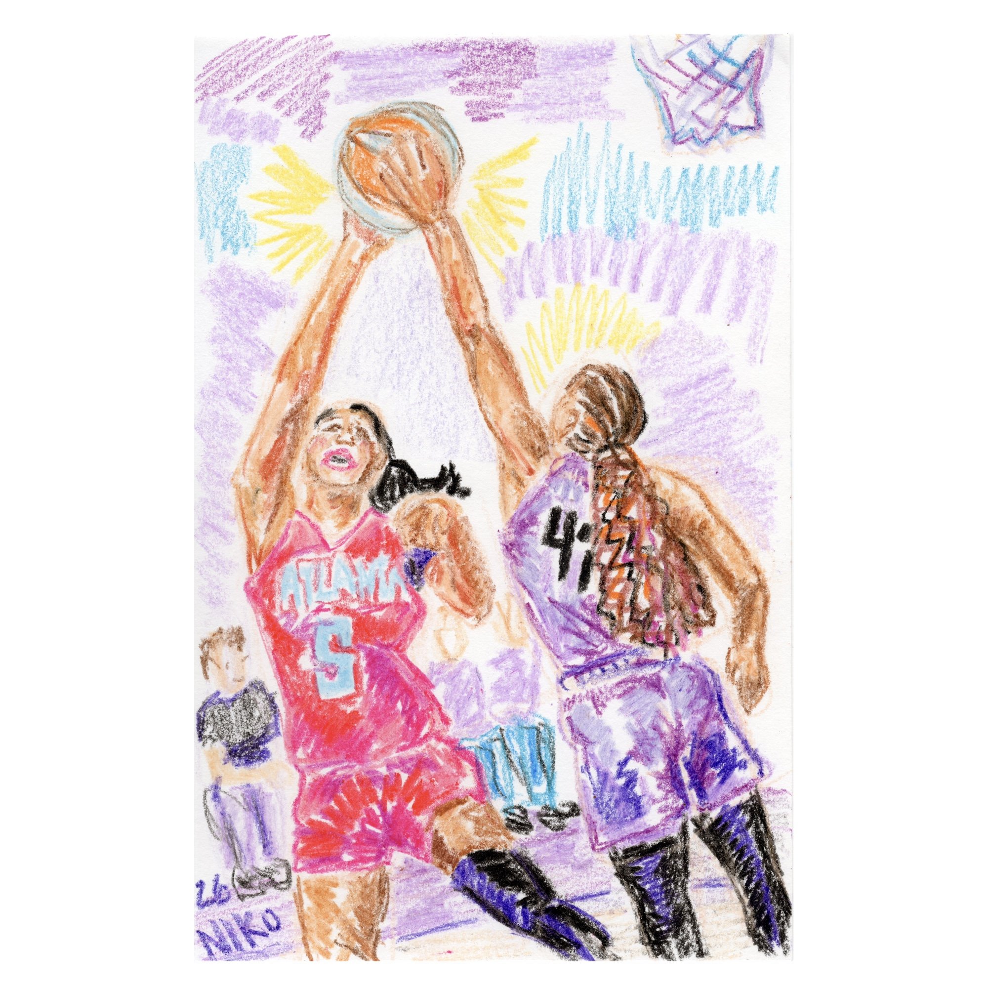 'Clash of the Titans 1' Original Framed Crayon Drawing