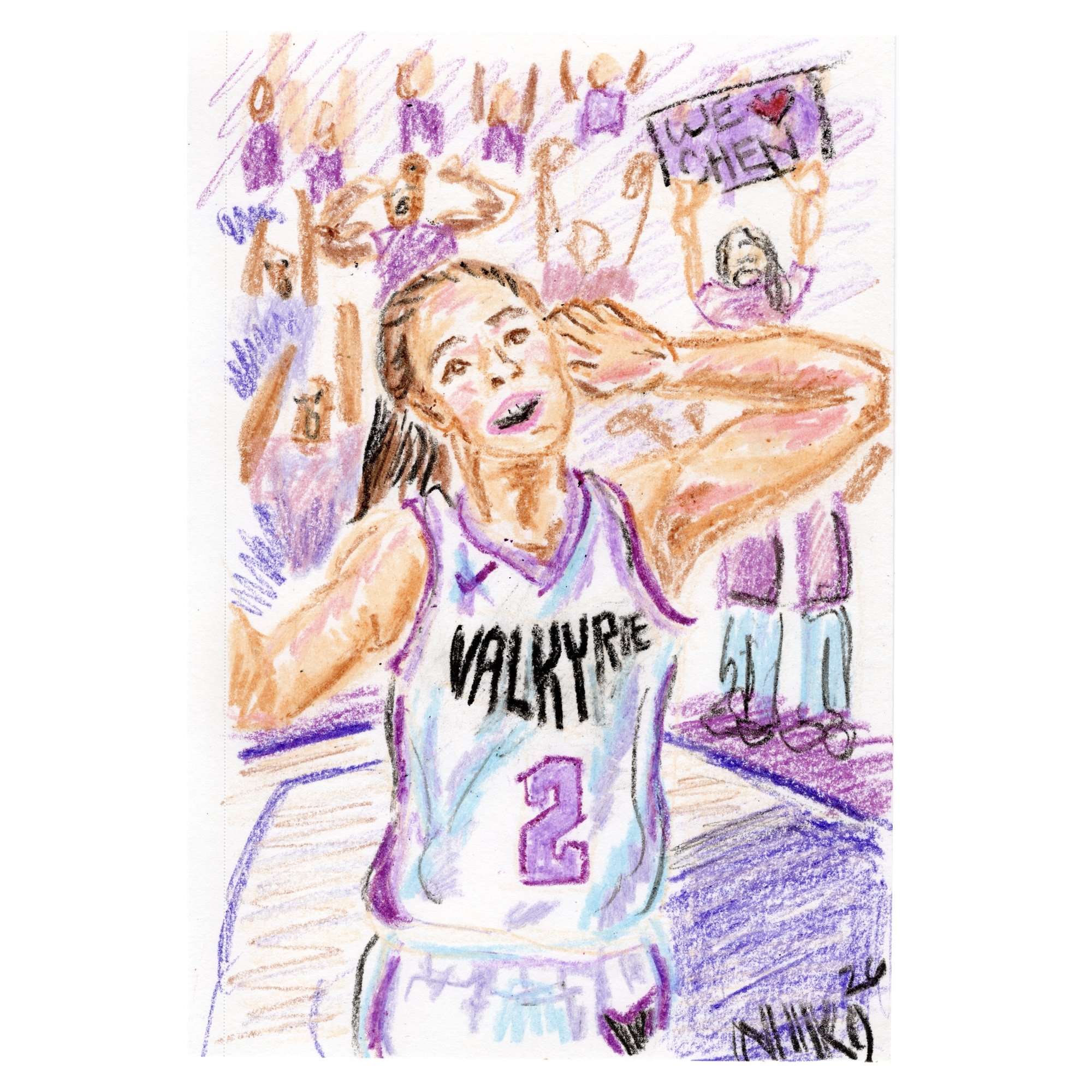 'Kaitlyn Chen Get Em Hype' Original Framed Crayon Drawing