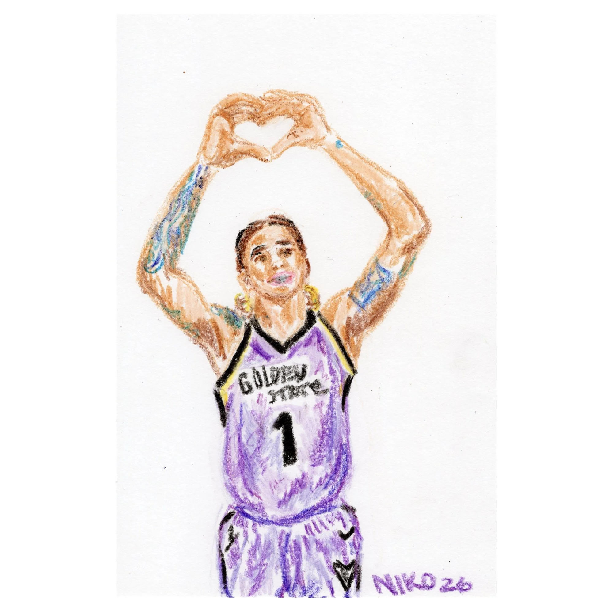 'Gabby Love' Original Framed Crayon Drawing
