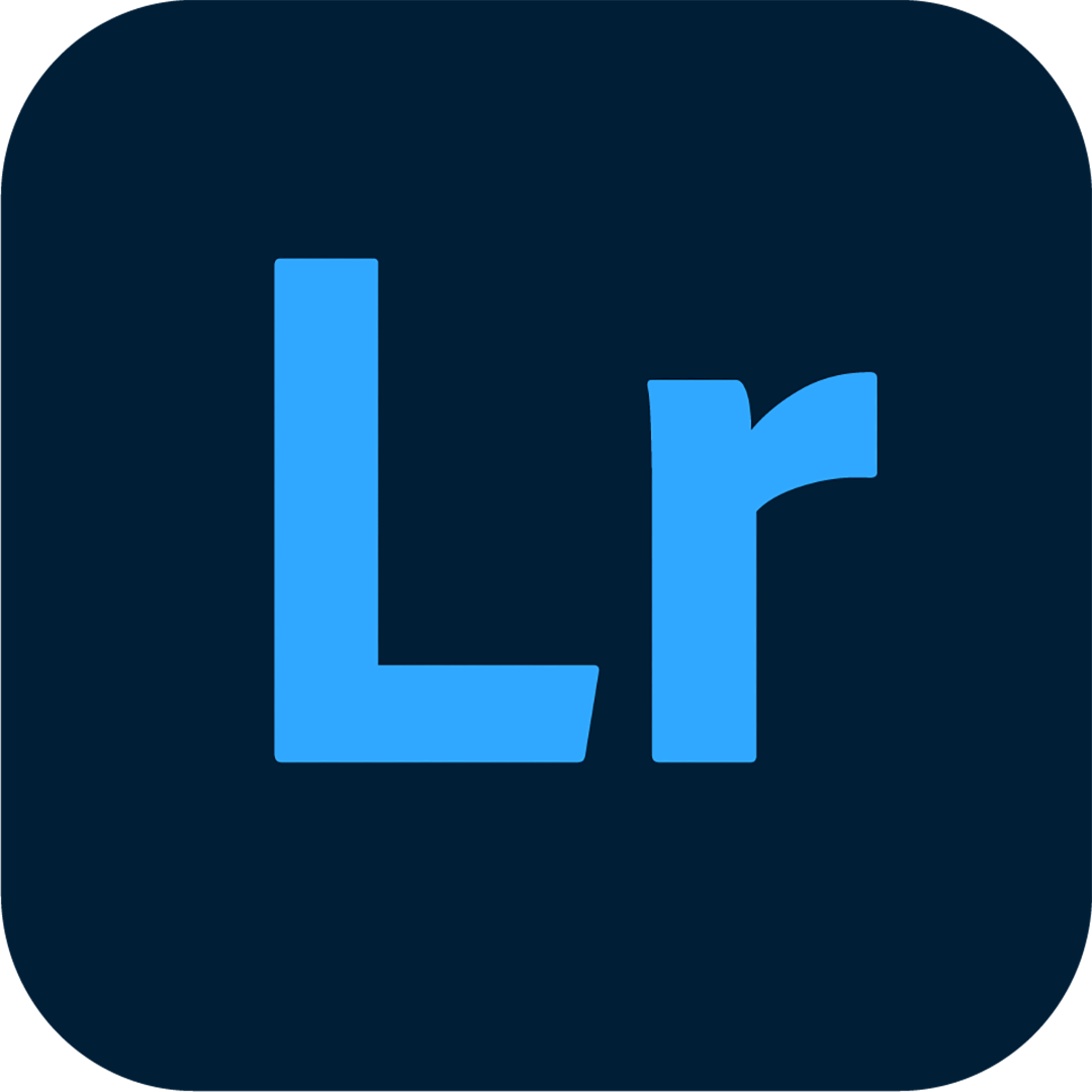 Close-up of the blue letters "L" and "r" on a dark background.