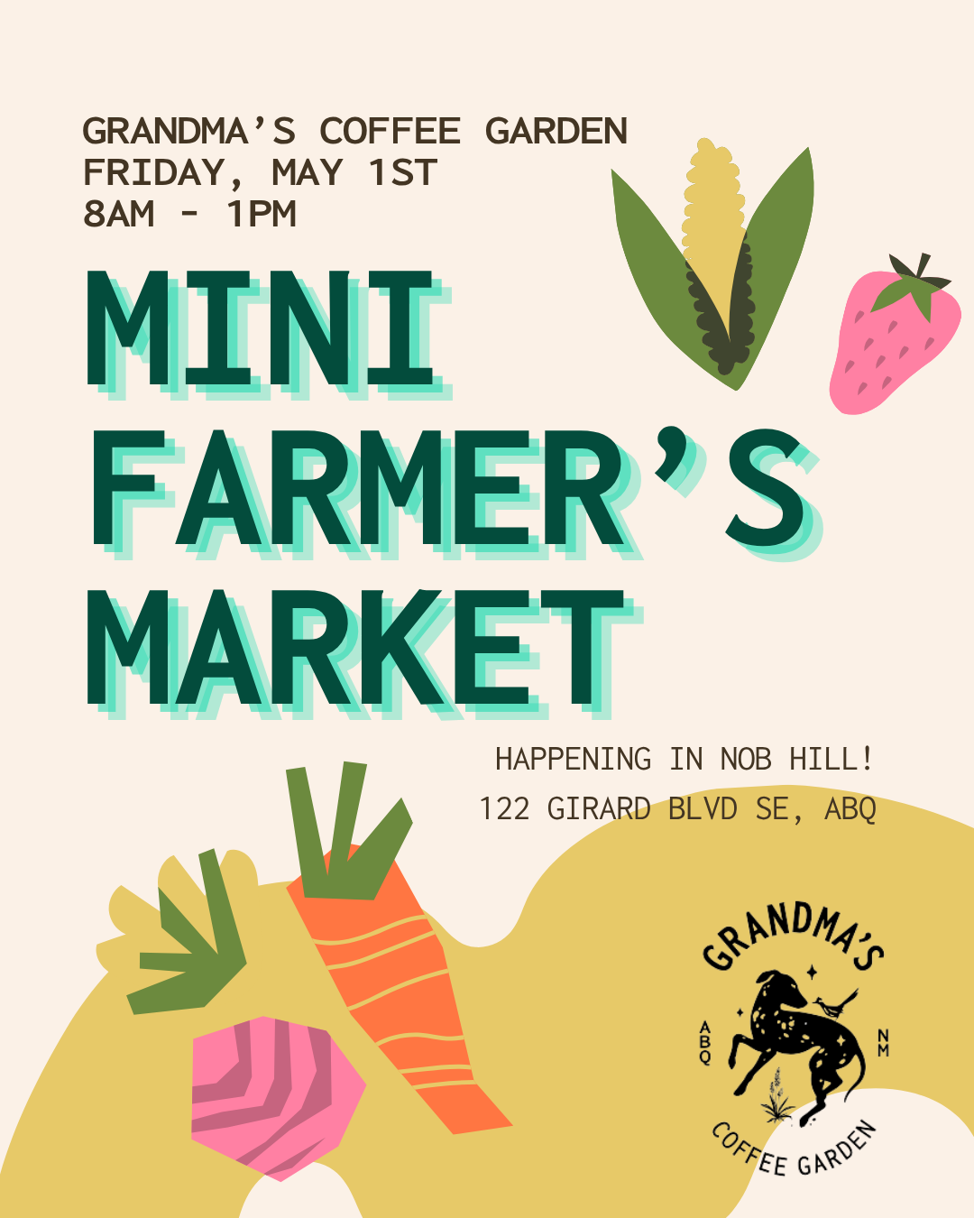 Mini Farmer's Market at Grandma's Coffee!