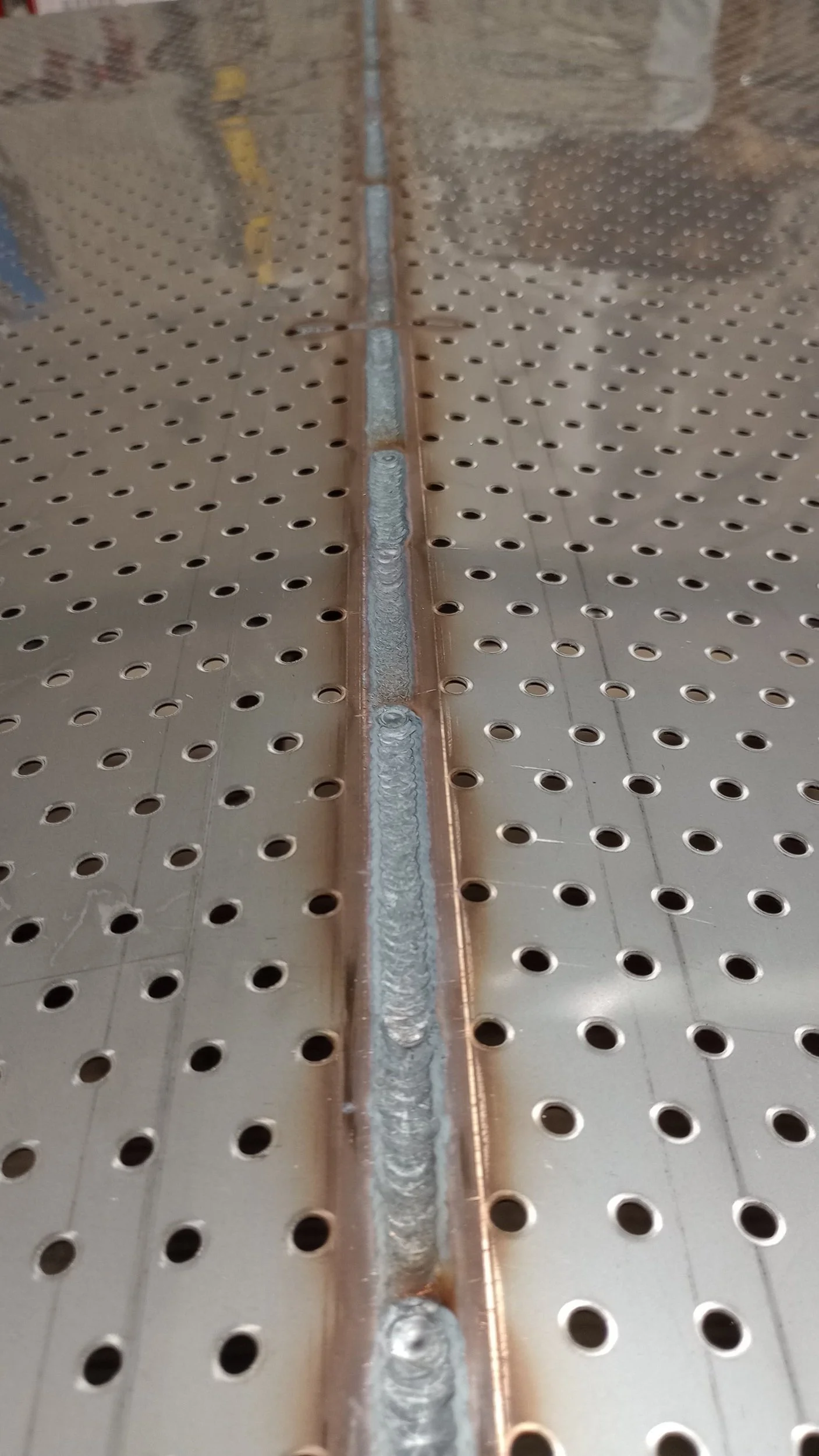 Perforated Stainless 18ga Tig Seam