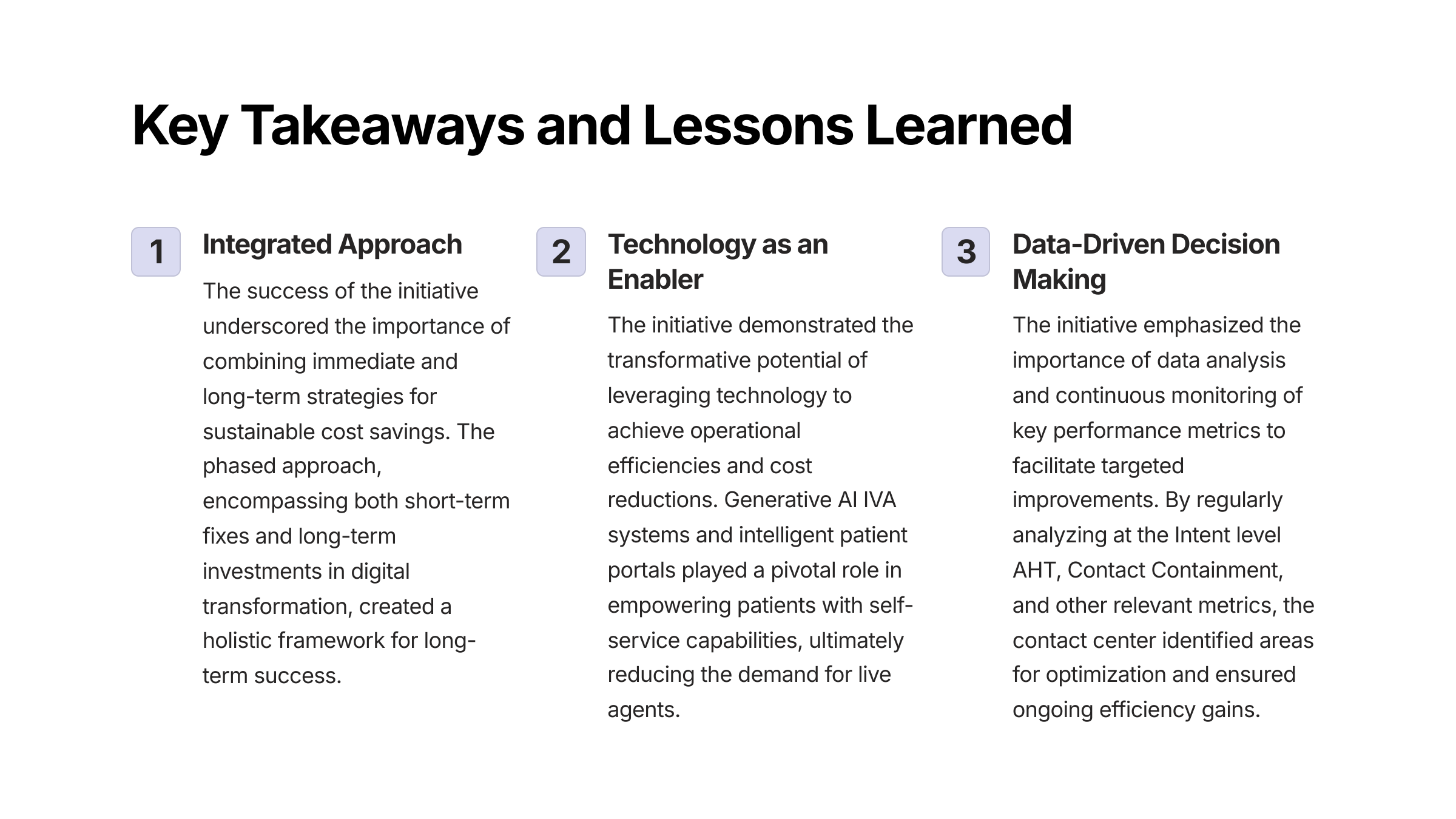 Key Takeaways and Lessons Learned