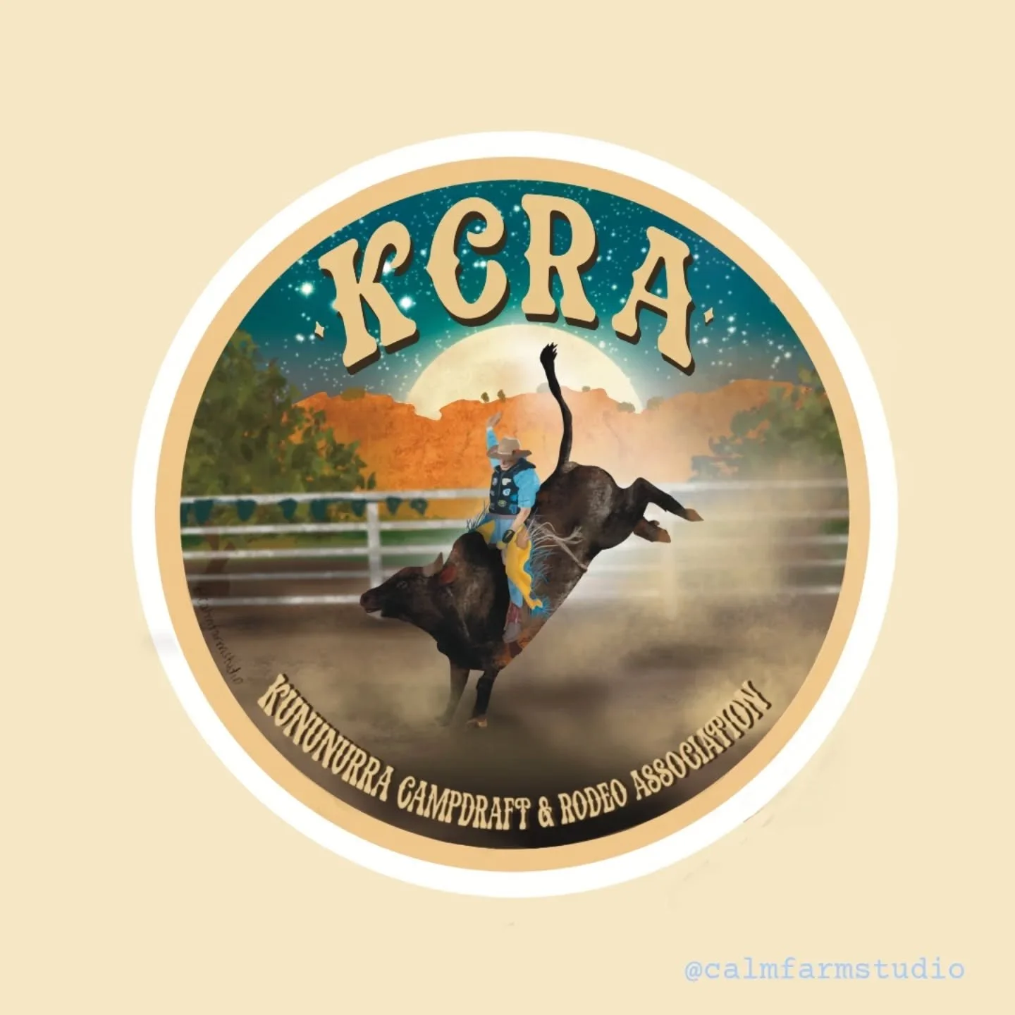 ✨️Available this weekend at Kununurra Campdraft and Rodeo🤠 ✨️

Add it to your calm farm collection, chuck it on the yeti or ute 🤍

Loved making this recent commission for @kununurracampdraftrodeo. Local projects are my fave 🙌

Commissions are curr