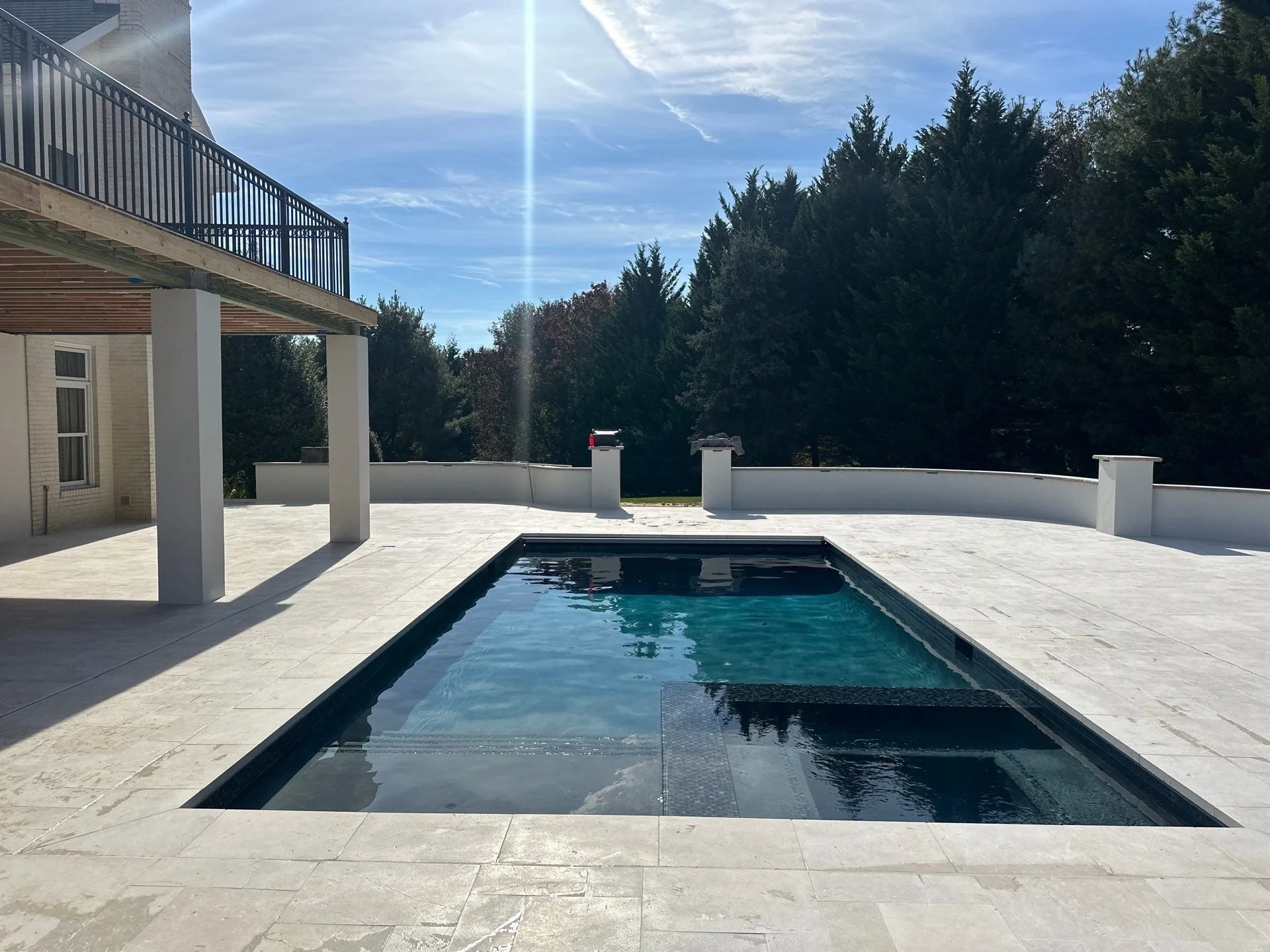Gunite pool/spa combo with automatic cover in Fulton, MD.