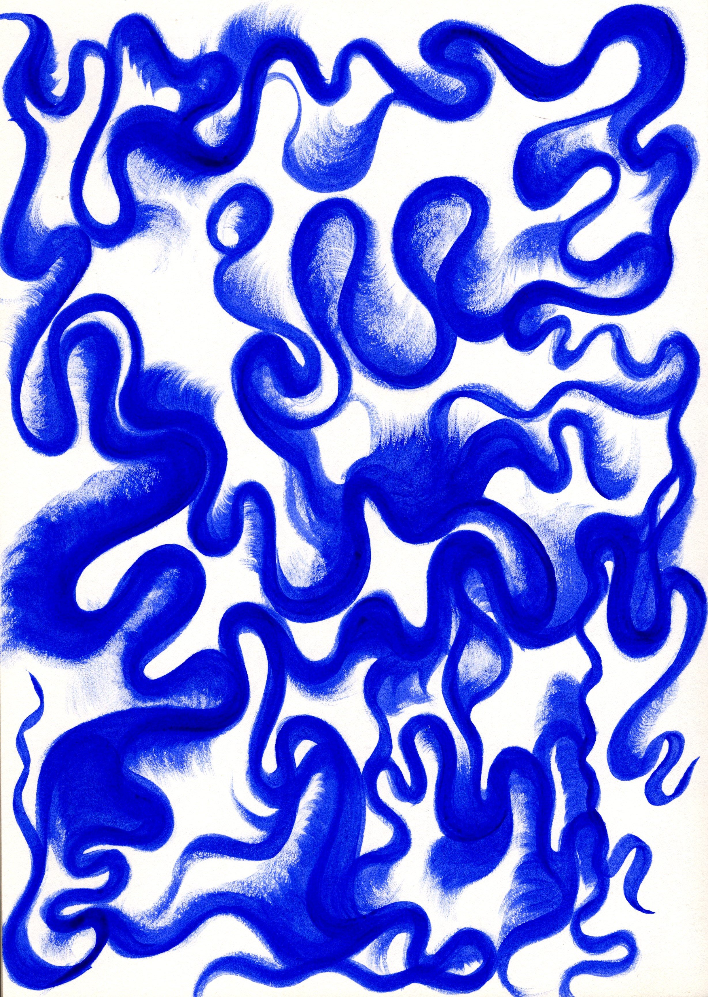 'Kind of Blue' (Sketchbook Study), Acrylic Ink on paper, 2024