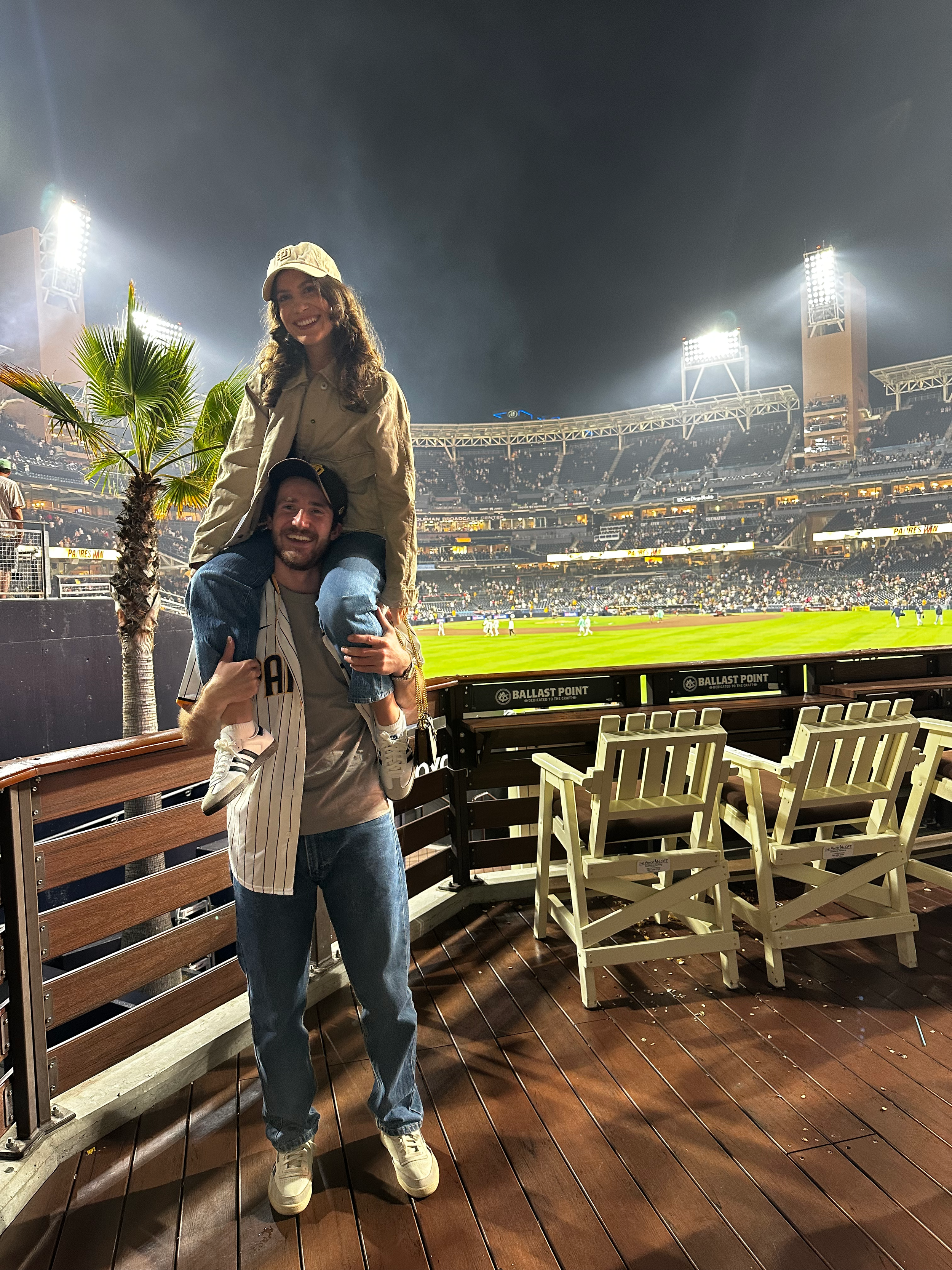 DeLane and Dominic at a Padres game