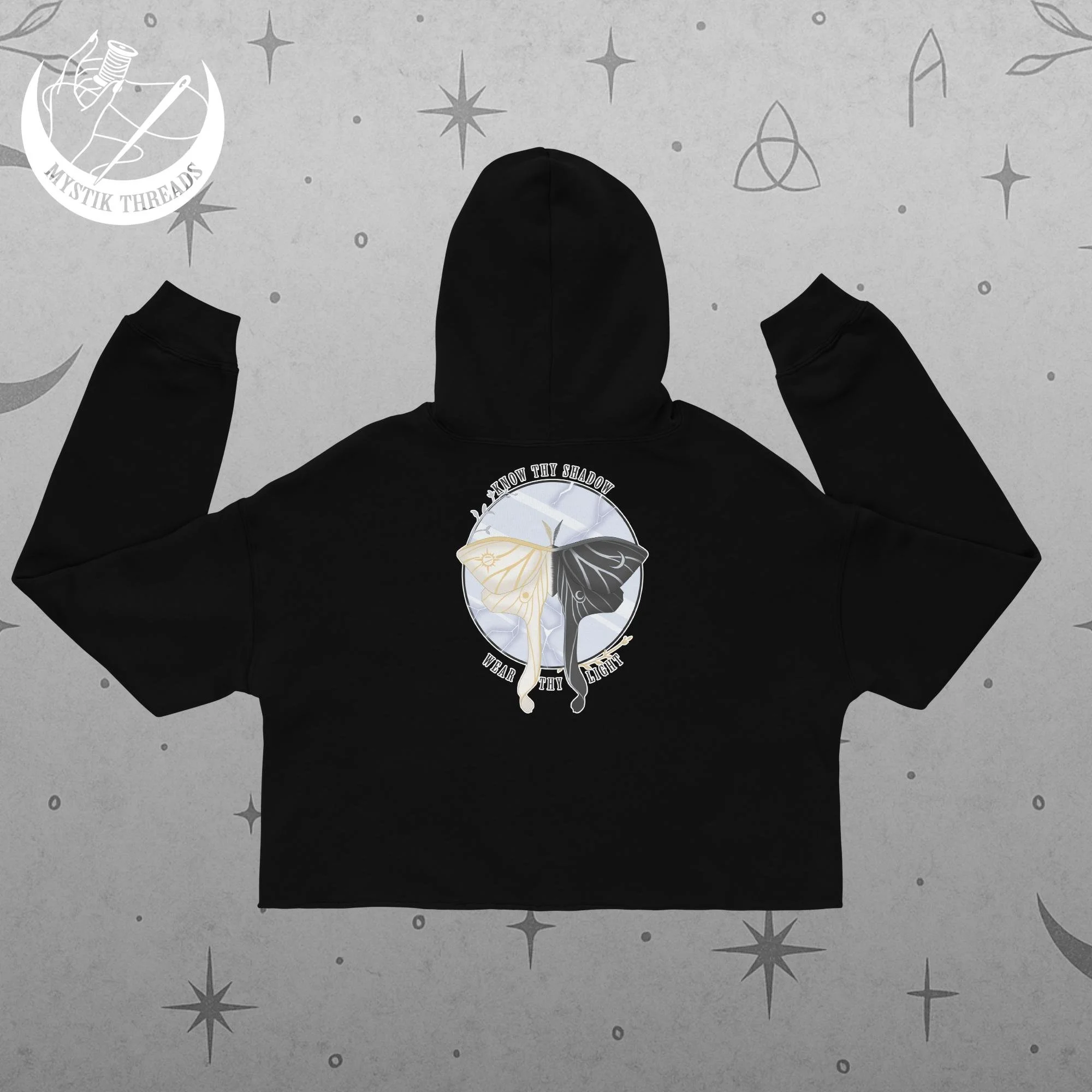 Shadow & Light Moth Crop Hoodie