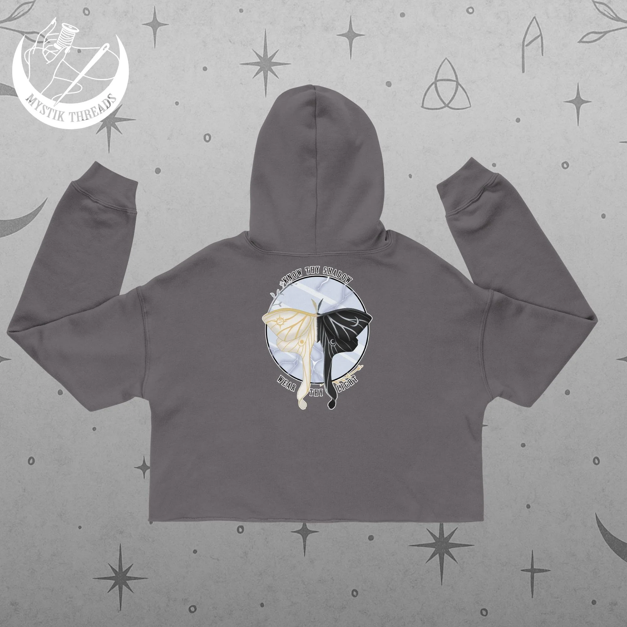 Shadow & Light Moth Crop Hoodie