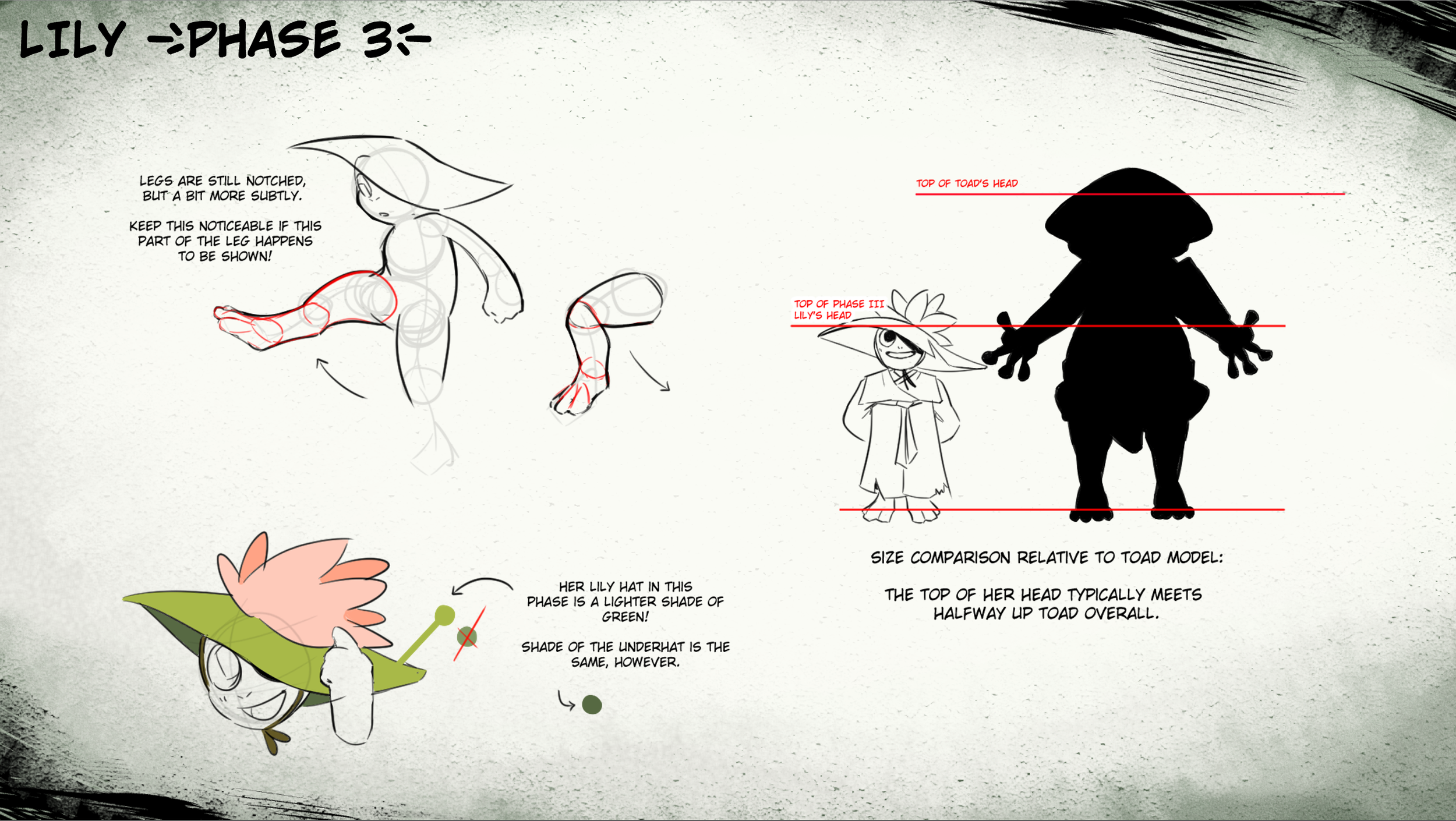 Lily Phase 3 notes; color and more proportion notes.