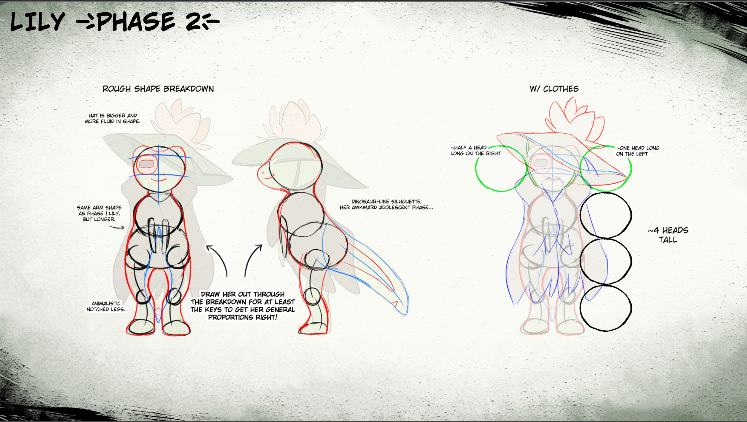 Lily Phase 2 notes; shape breakdown and proportion.