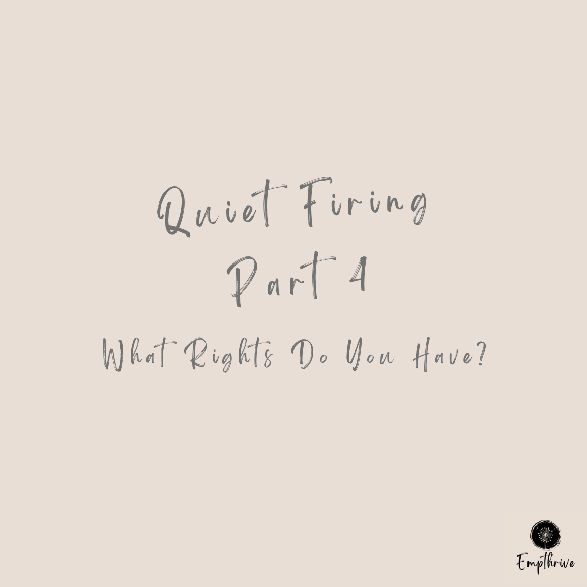Quiet Firing - Unpacked - Part 4