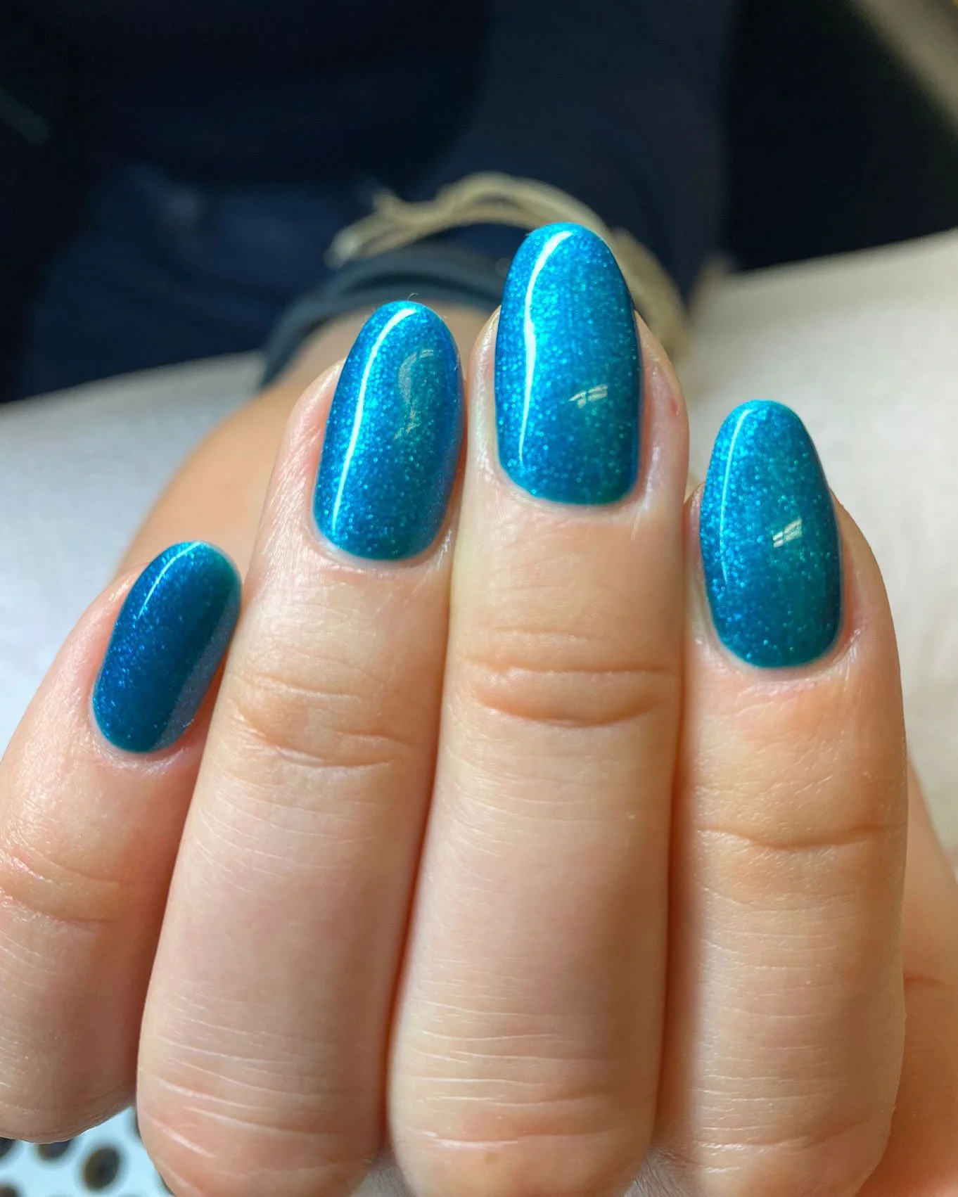 Metallic Blue Nails