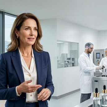 Woman in a beauty laboratory