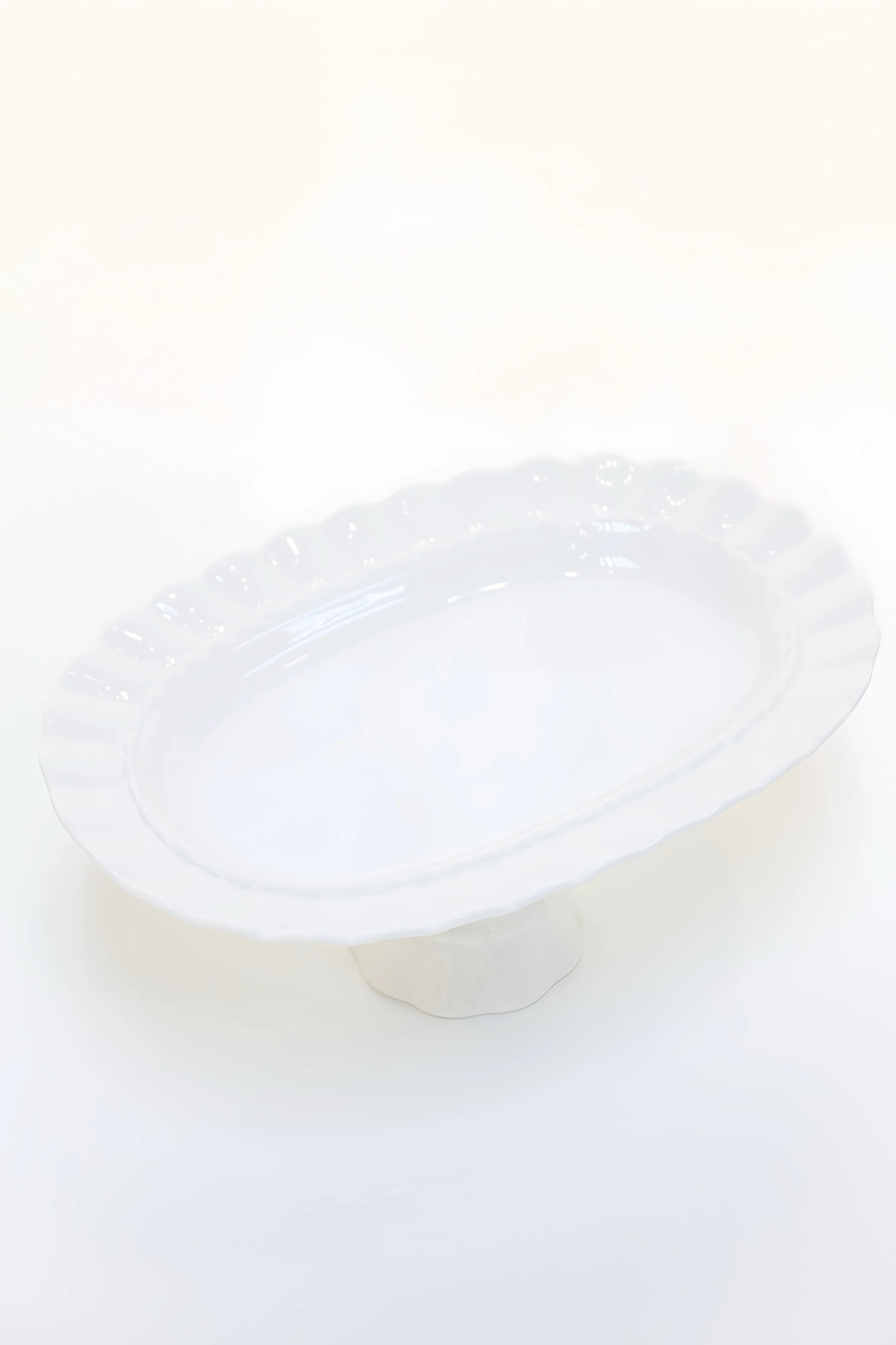 [RENTAL] 10” White Ceramic Dessert Stand