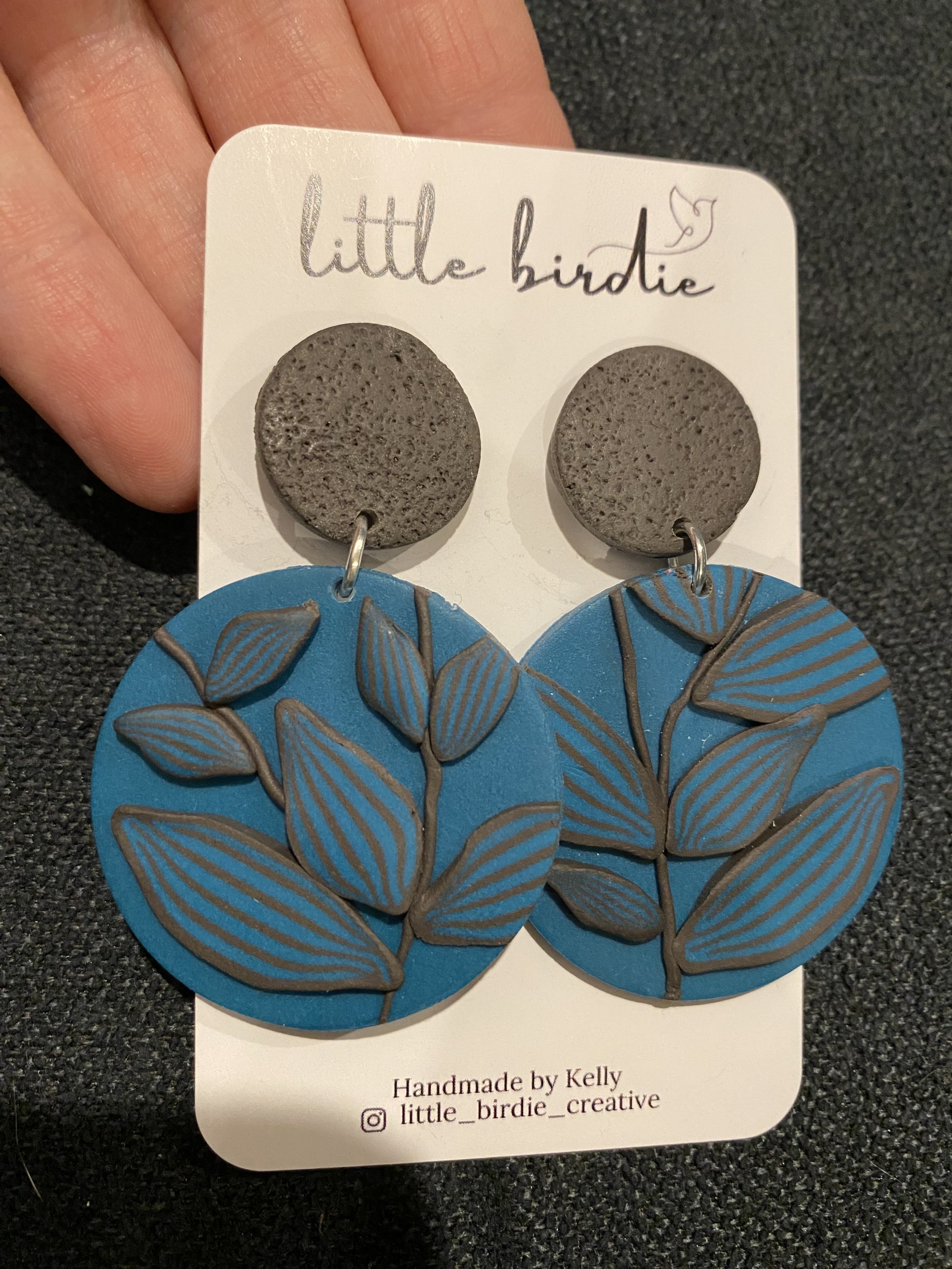Teal Leaf Dangles