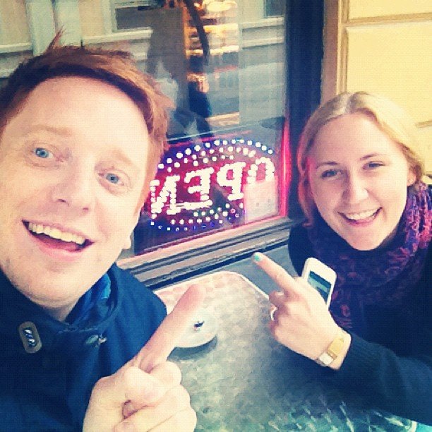 Trots öppet café är jag och @linnl enda kunderna!