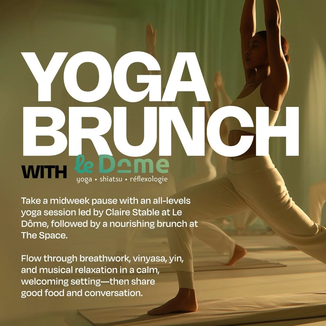 YOGA &amp; BRUNCH at Le D&ocirc;me ✨
Thursday 13 November | 09:00&ndash;12:30
@ledomestableclaire x @thespacelagos

Take a well-deserved wellness break in the heart of Lagos 🌿
Join us for a special Yoga &amp; Brunch experience in our peaceful and in