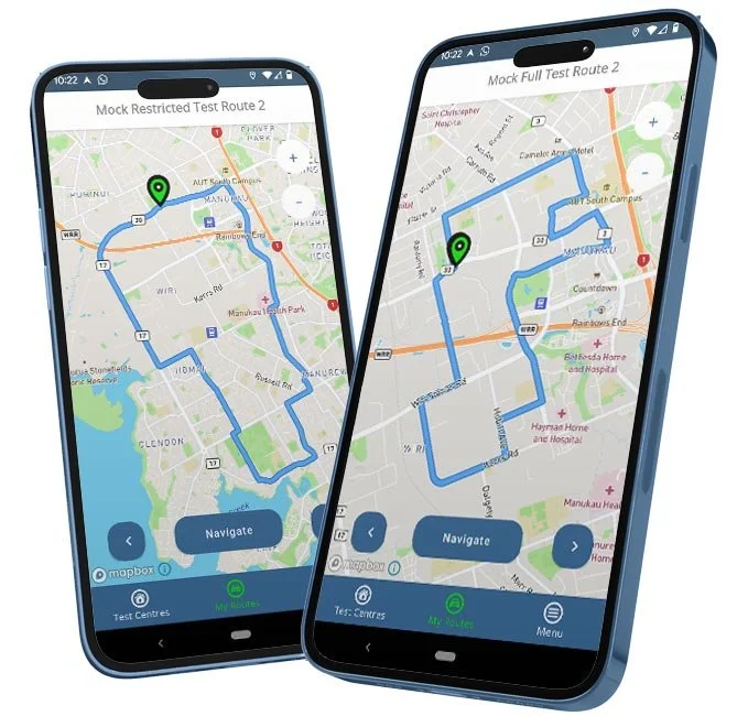 practice driving test routes with our app
