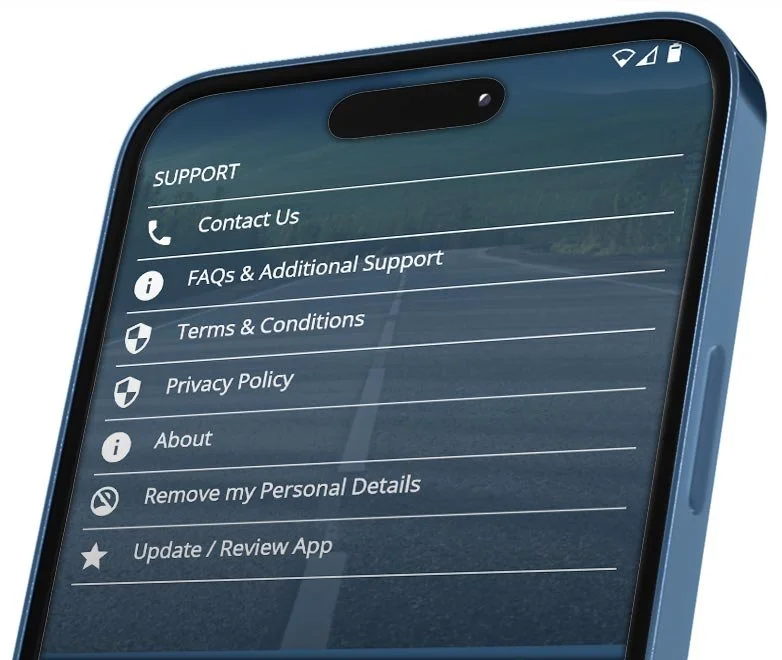 iOS and Android driving test routes app support
