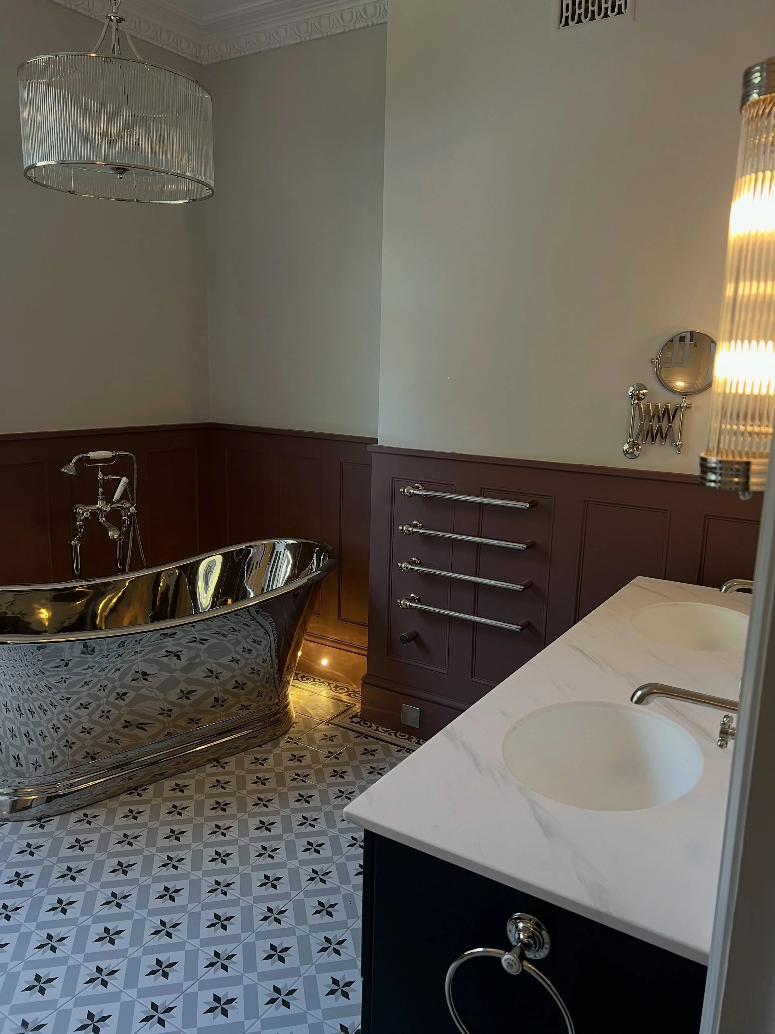 Bathroom Decadence 🌟 

A sneak peek into one of our latest renovation project. 

We&rsquo;ll be showcasing the finished project soon.

#luxurybuild #bathroomdesign #victorianstyle