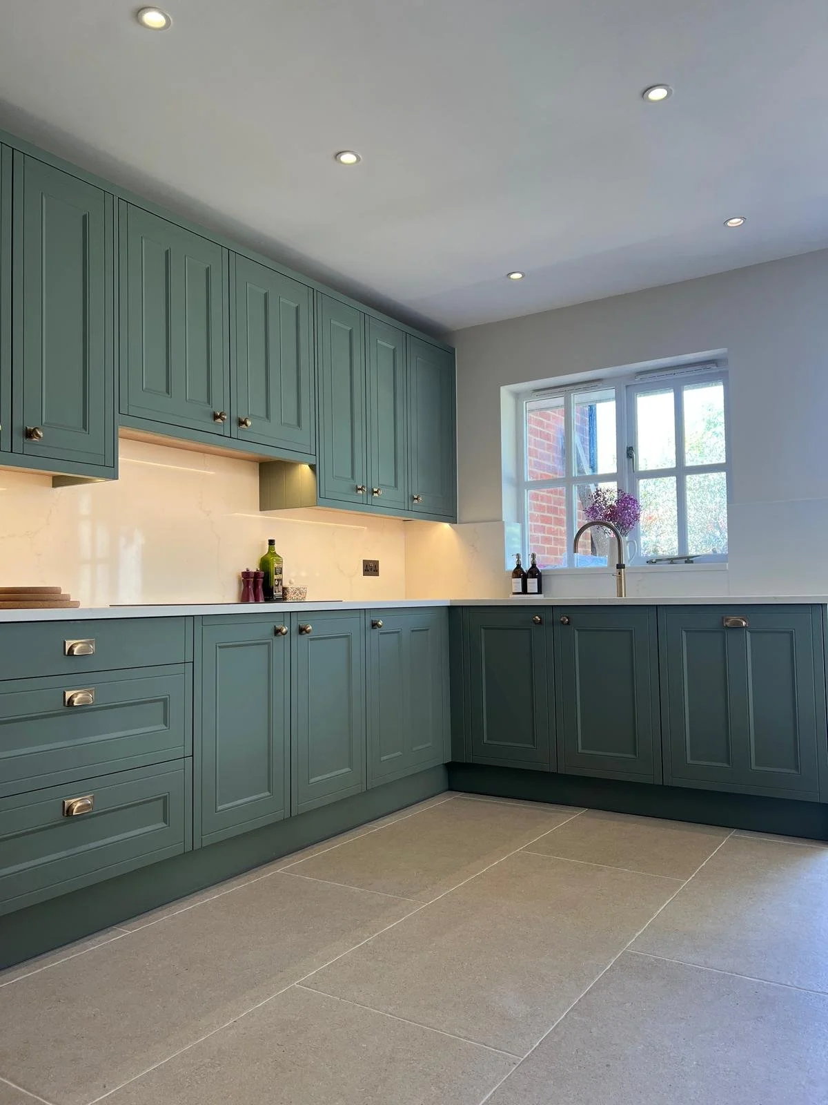 KITCHEN RENOVATION WITH TEAL BLUE CABINETRY