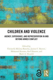 Book cover titled 'Children and Violence: Agency, Experience, and Representation in and Beyond Armed Conflict', edited by multiple authors, with a colorful abstract background.